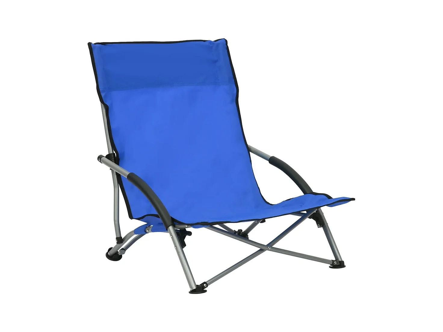 Chaises de plage pliables lot de 2 Bleu Tissu