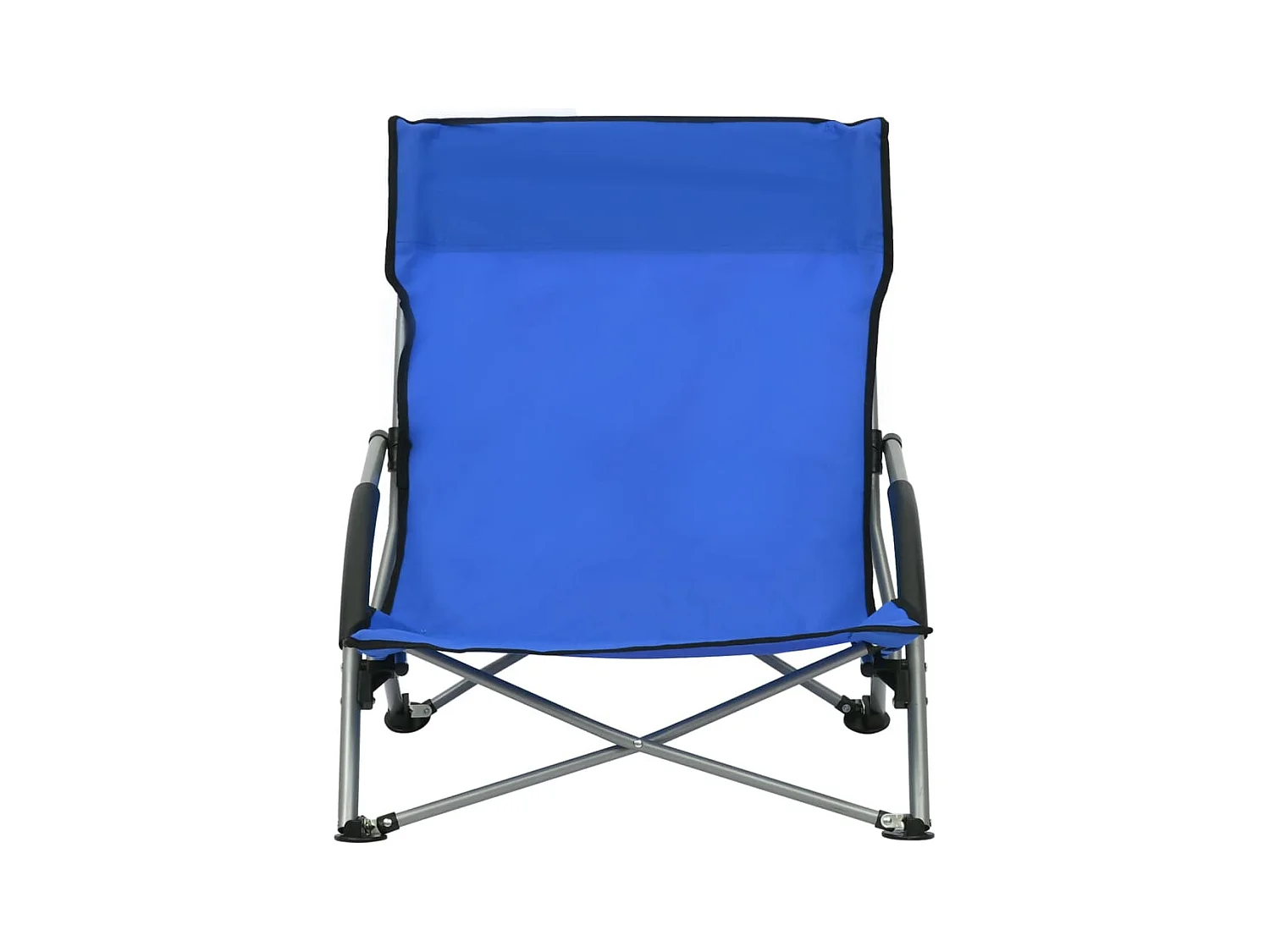 Chaises de plage pliables lot de 2 Bleu Tissu