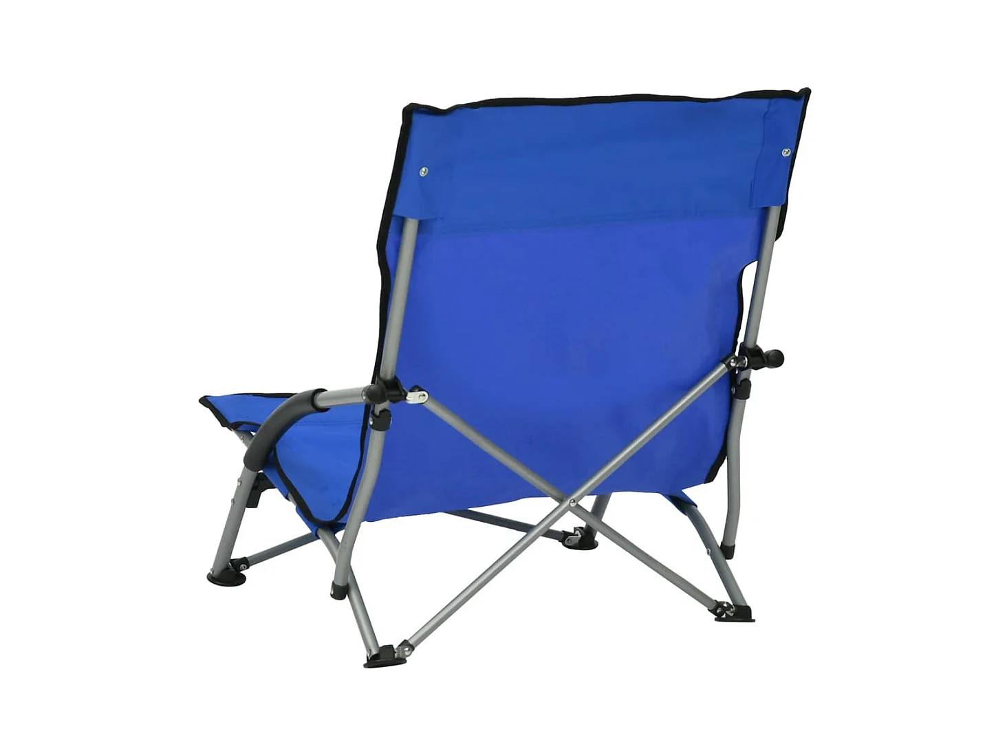 Chaises de plage pliables lot de 2 Bleu Tissu