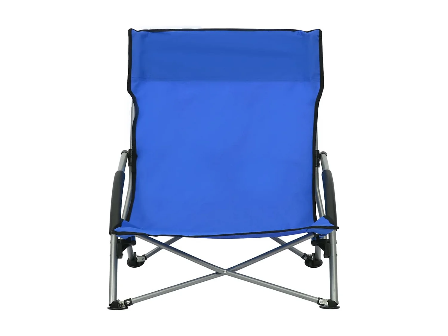Chaises de plage pliables lot de 2 Bleu Tissu
