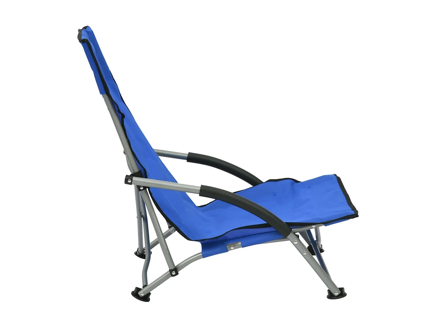 Chaises de plage pliables lot de 2 Bleu Tissu