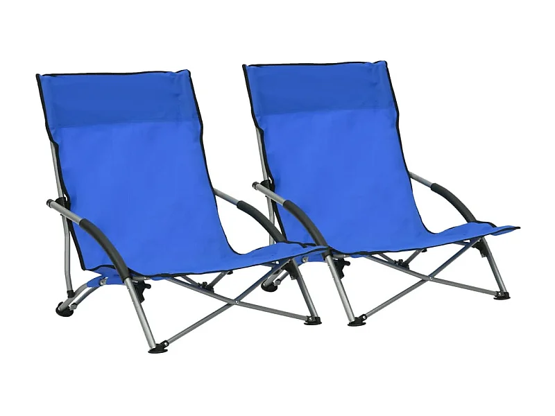 Opvouwbare strandstoelen set van 2 blauwe stof