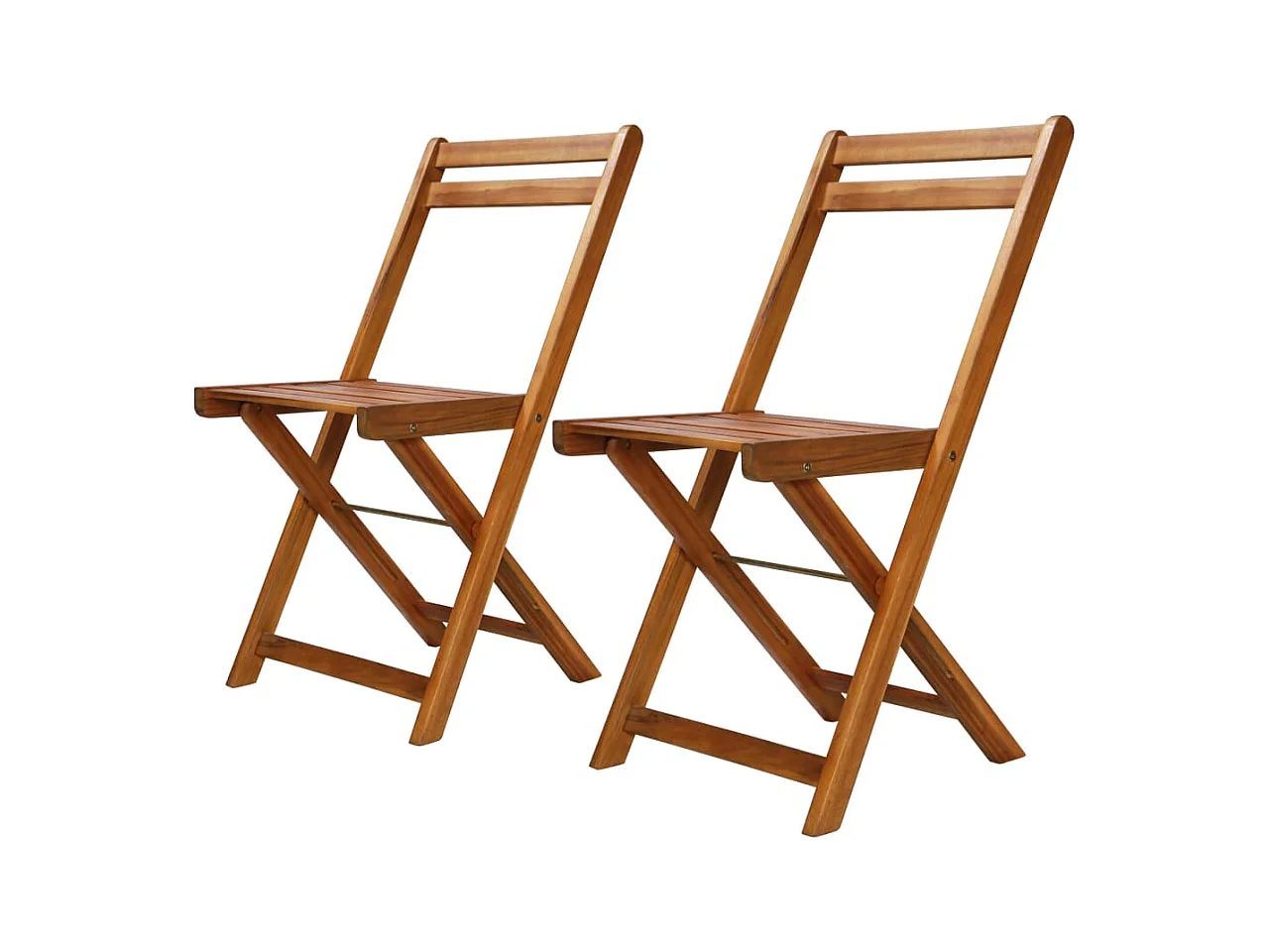 Chaises de bistro d'extérieur lot de 2 Bois d'acacia solide