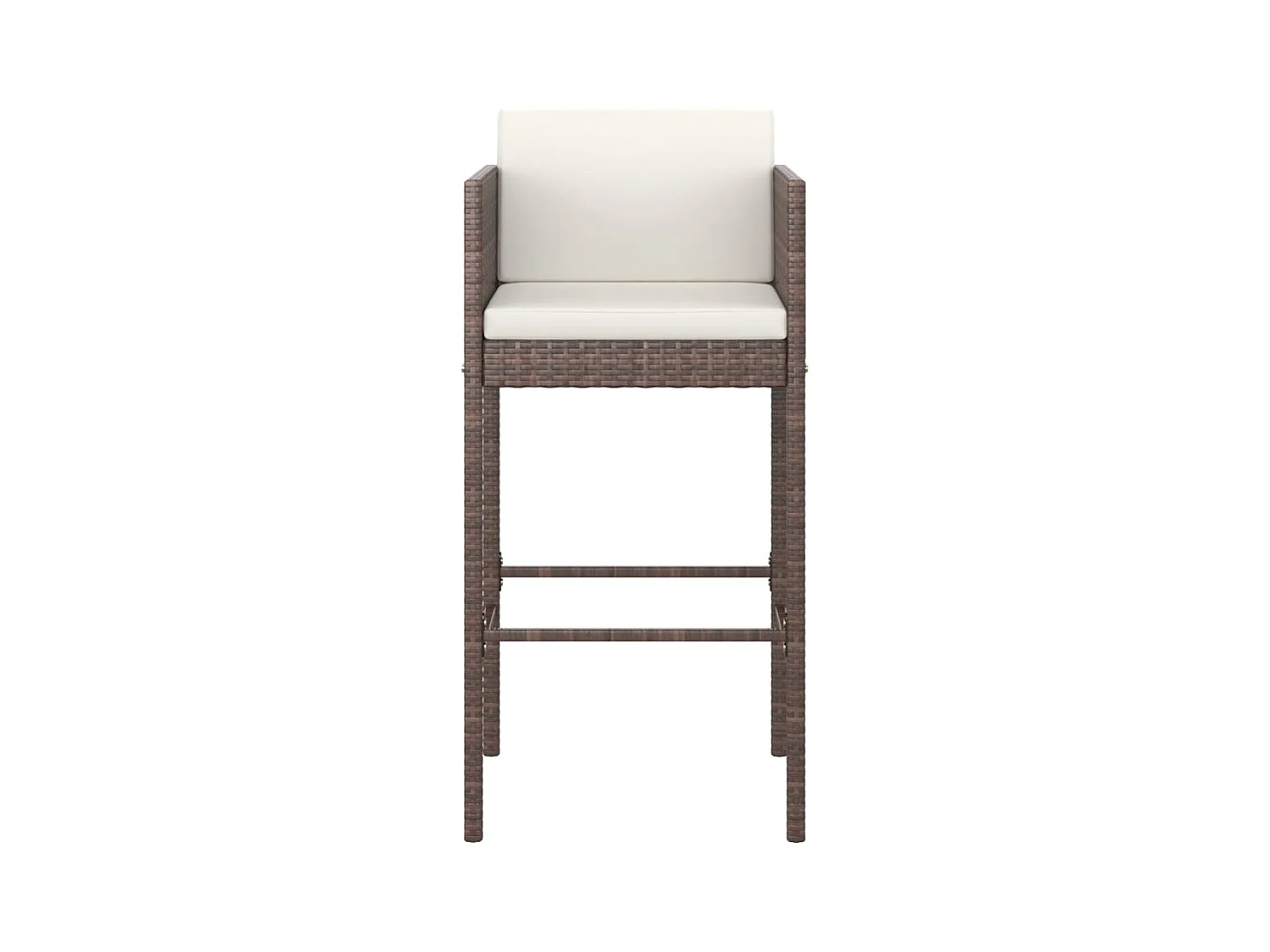 Tabourets de bar lot de 2 avec coussins marron résine tressée