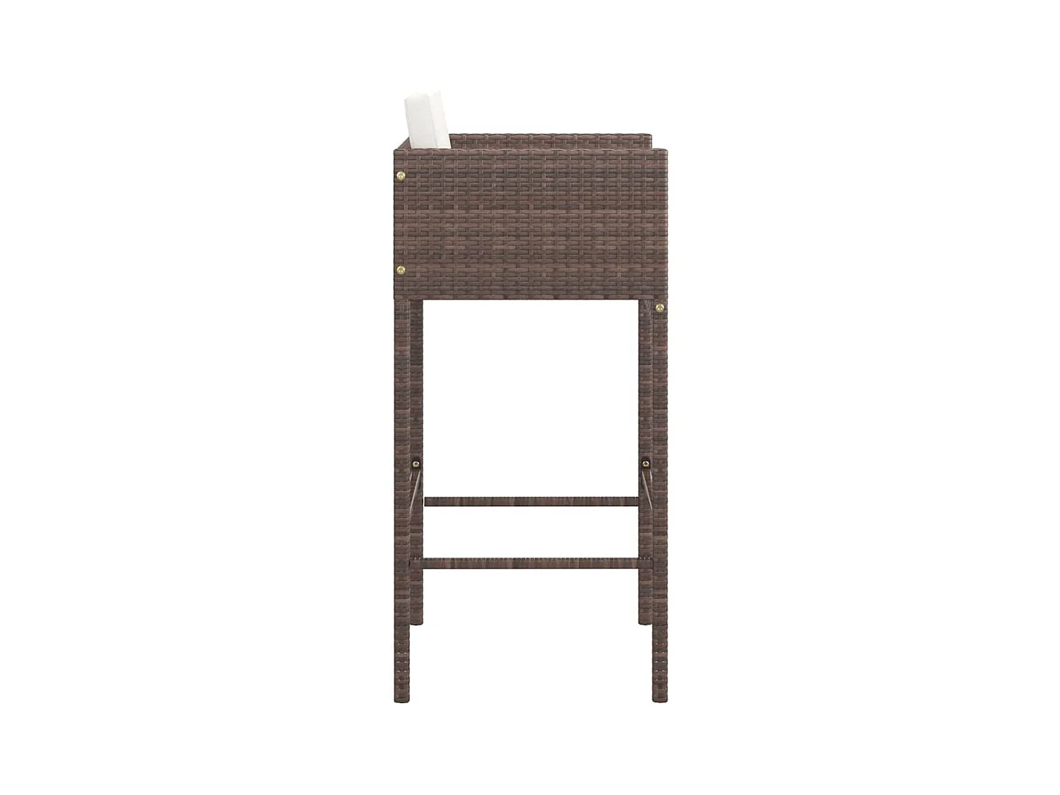 Tabourets de bar lot de 2 avec coussins marron résine tressée