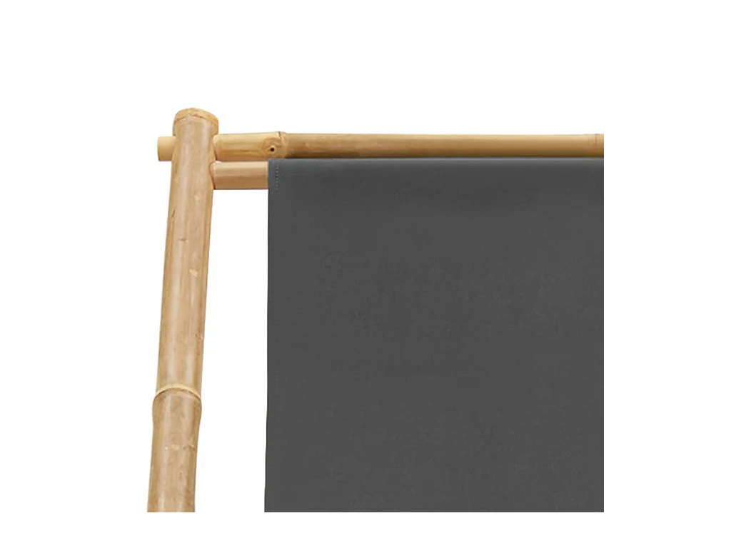 Chaise de terrasse Bambou et toile Gris foncé