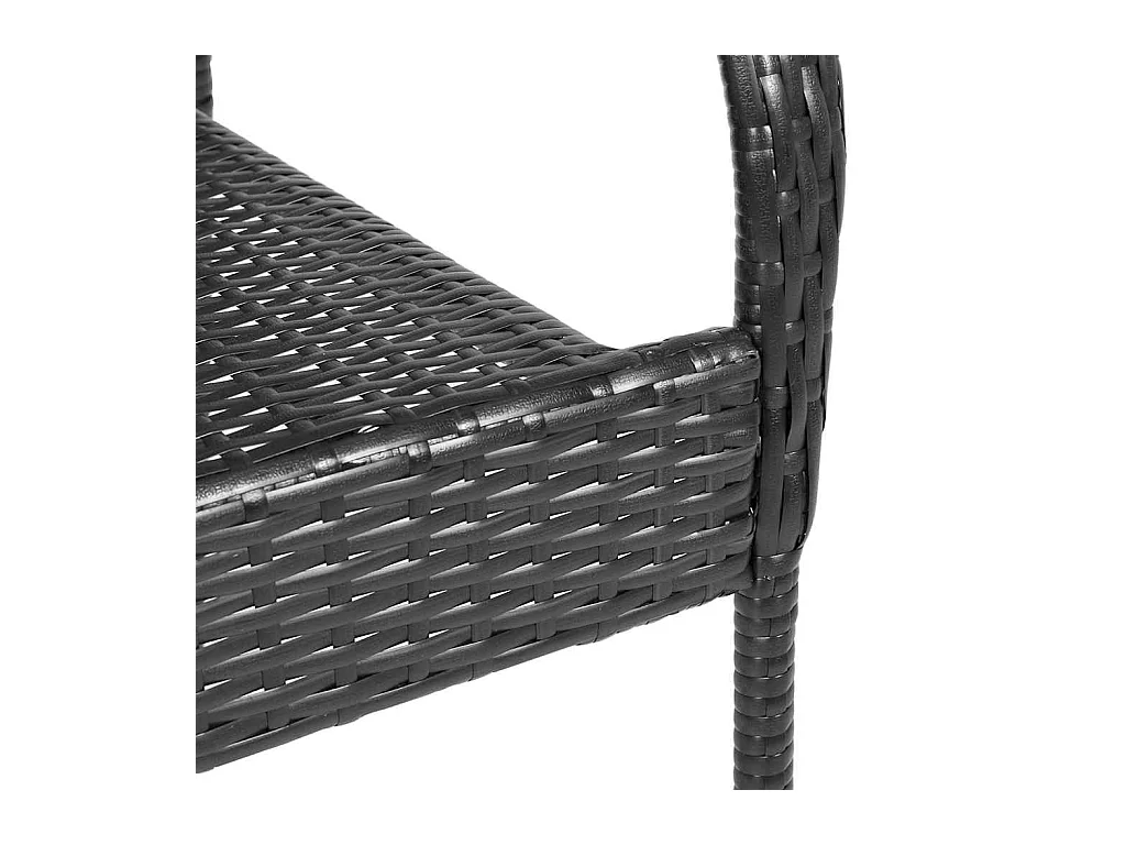 Stapelbare Gartenstühle 6er-Set aus schwarzem Korbgeflecht