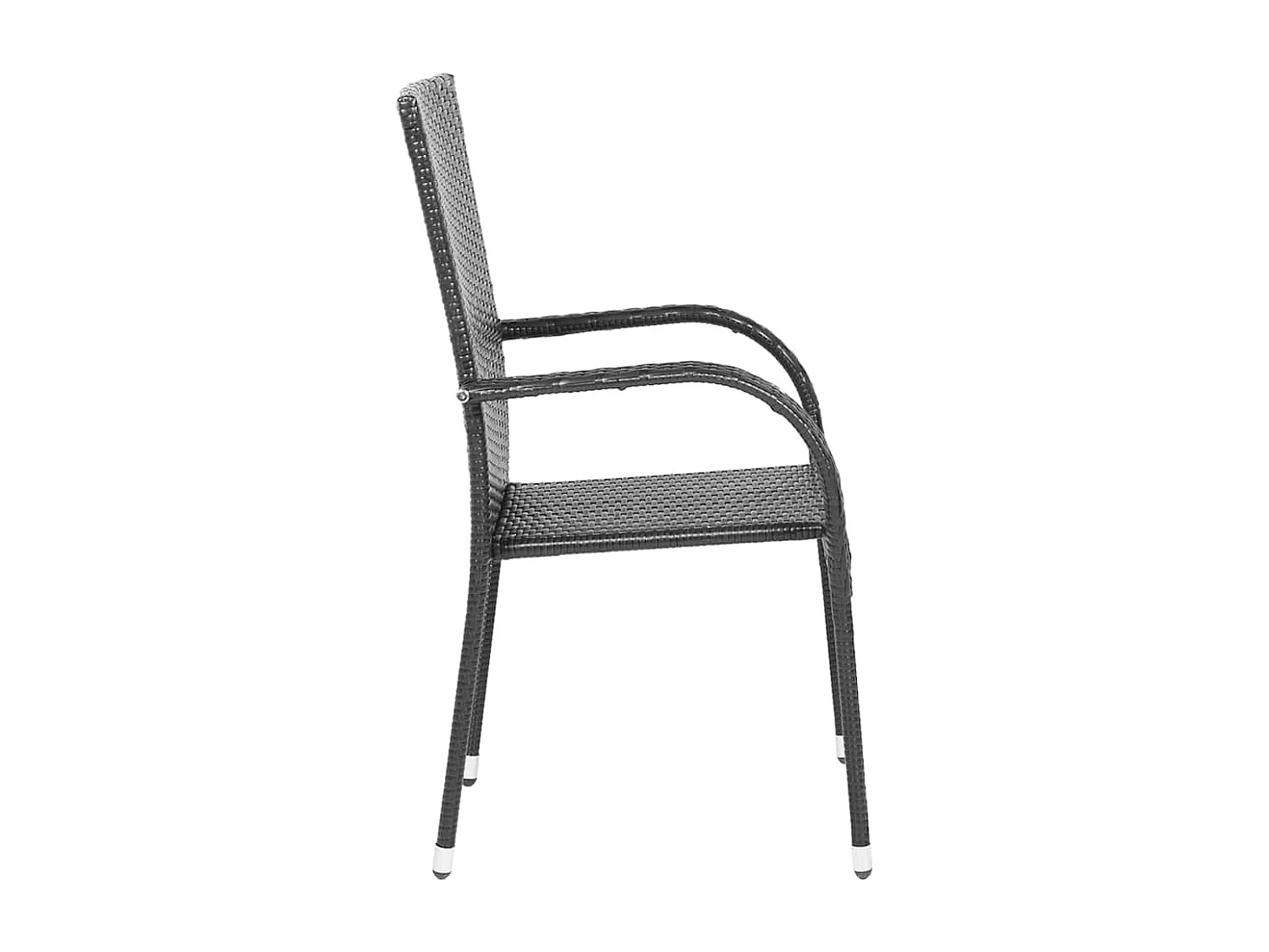 Chaises empilables d'extérieur lot de 6 Résine tressée Noir