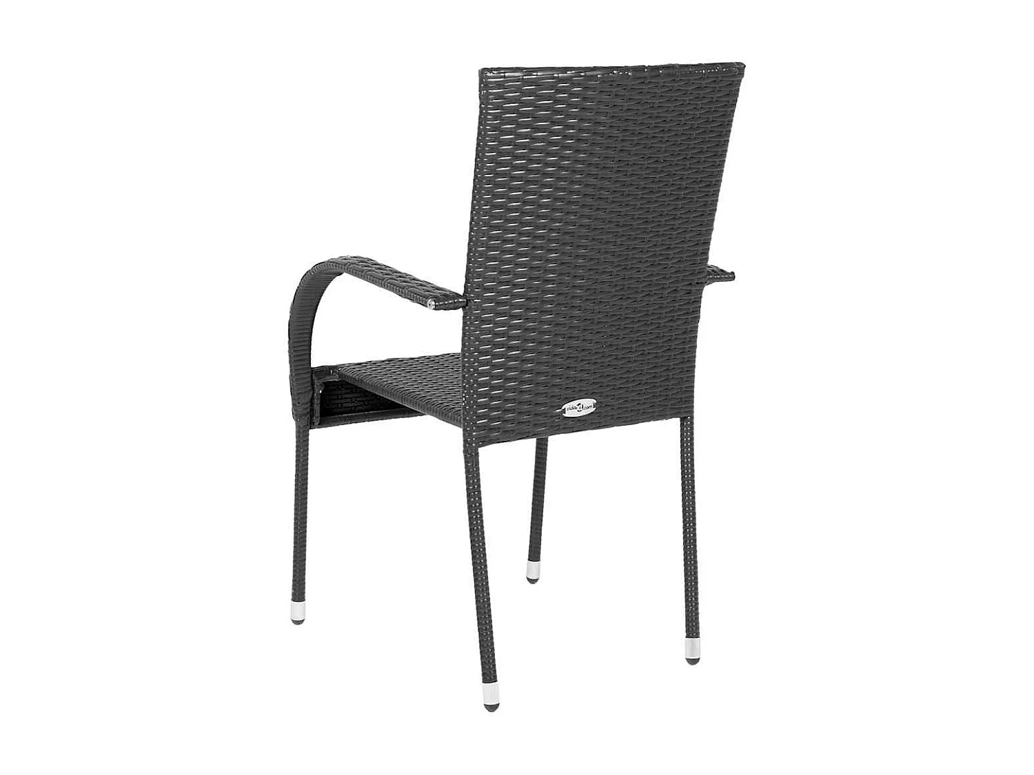 Chaises empilables d'extérieur lot de 6 Résine tressée Noir