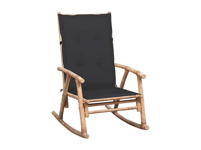 Chaise à bascule avec coussin Bambou