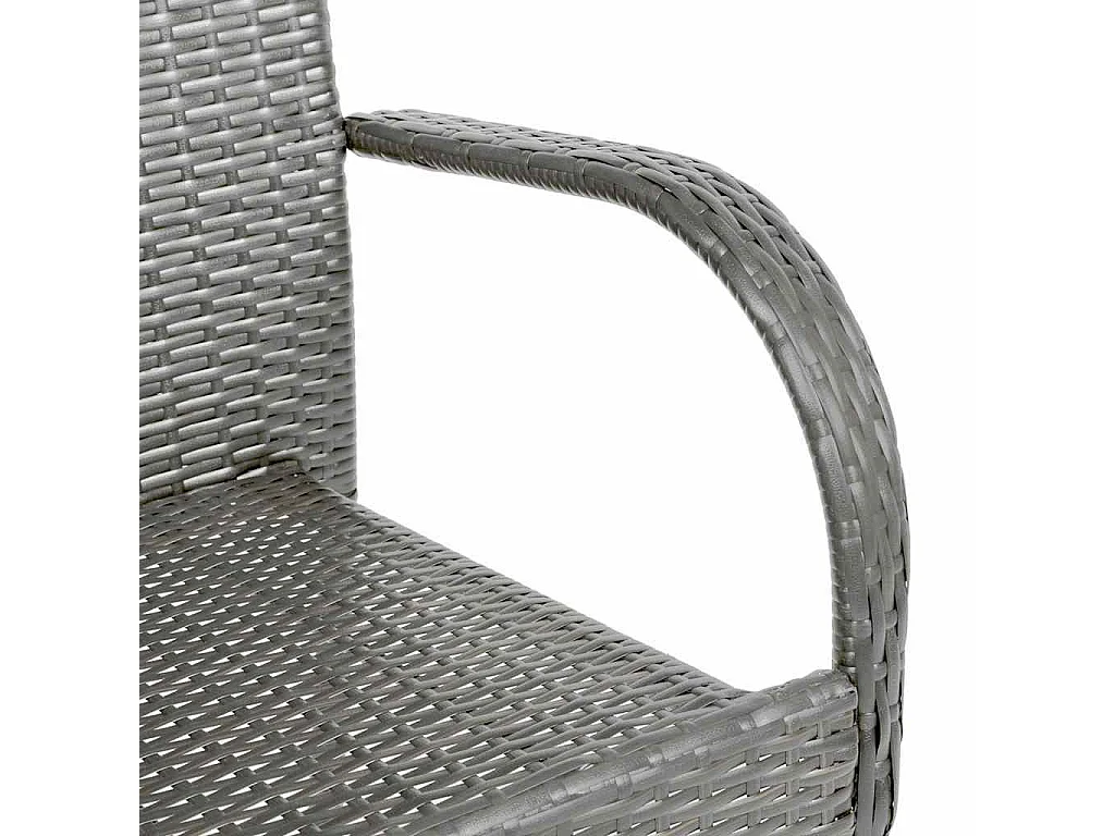 Set van 6 stapelbare stoelen voor buiten, grijs kunstharsriet