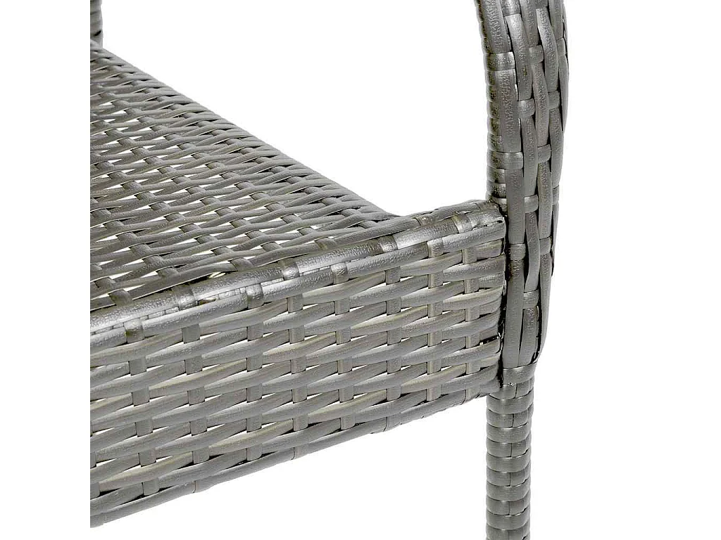 Set van 6 stapelbare stoelen voor buiten, grijs kunstharsriet