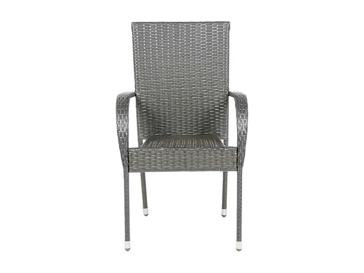 Chaises empilables d'extérieur lot de 6 Gris Résine tressée