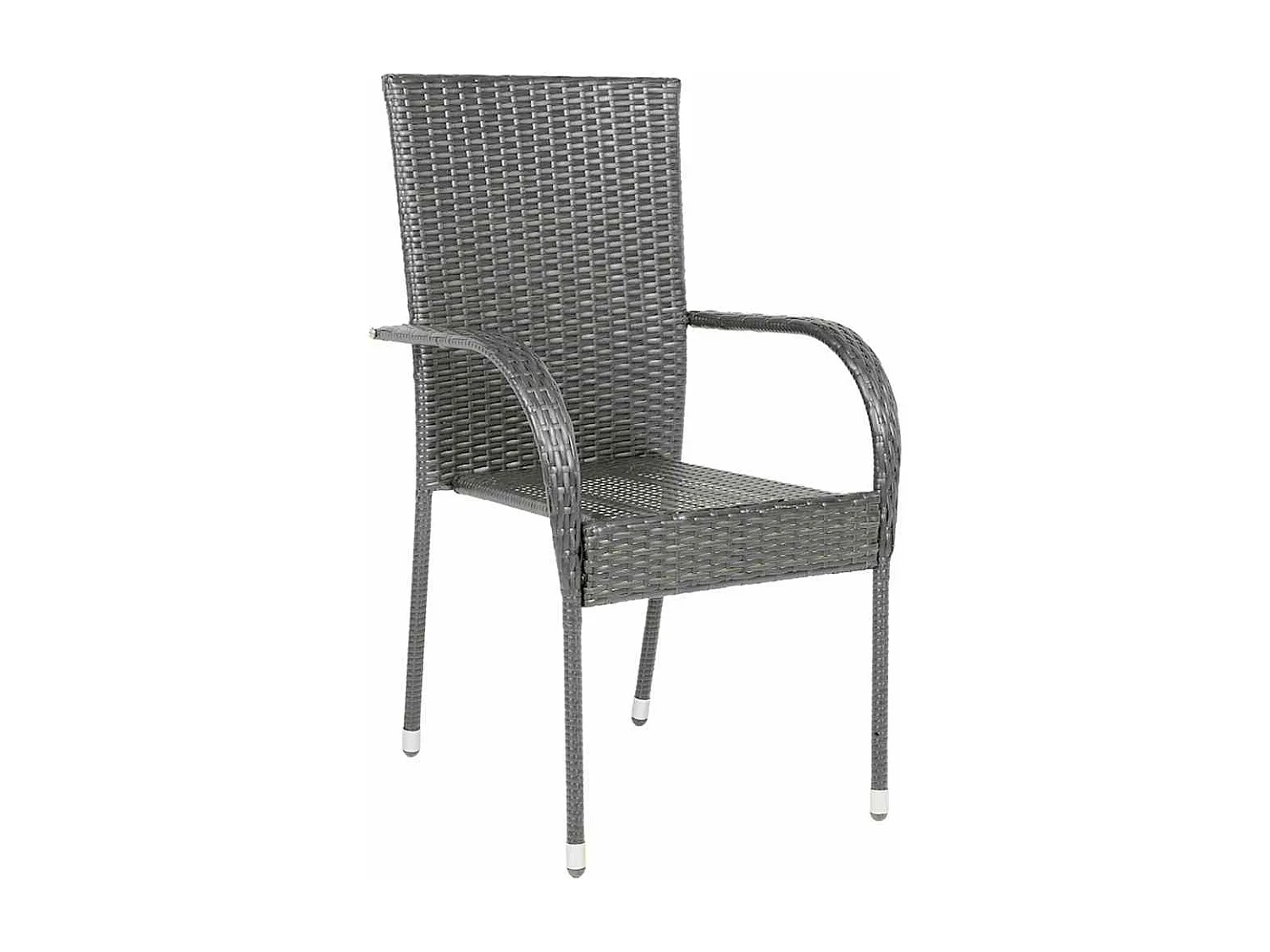 Chaises empilables d'extérieur lot de 6 Gris Résine tressée