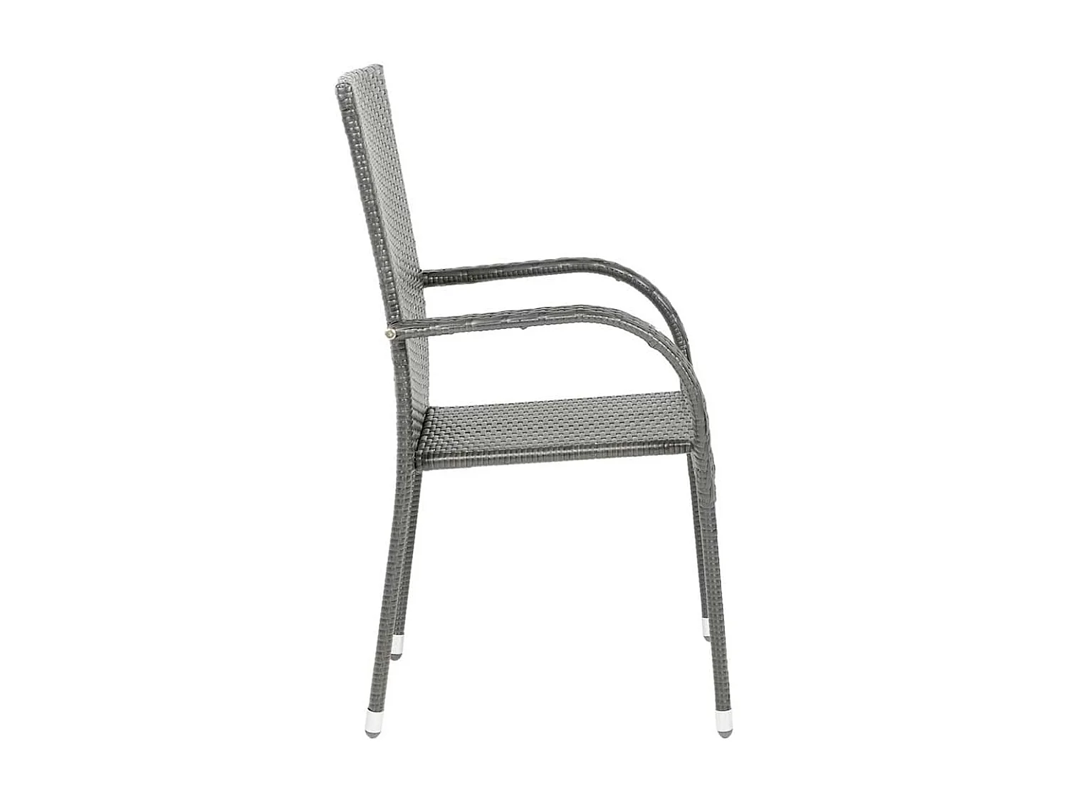 Chaises empilables d'extérieur lot de 6 Gris Résine tressée