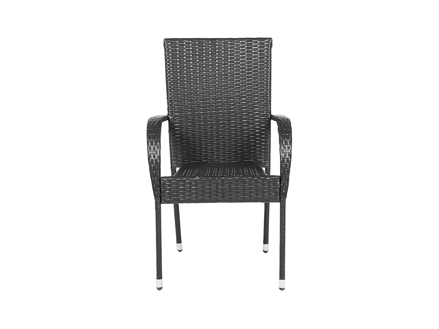 Stapelbare Gartenstühle 4er-Set Schwarzes Kunstharzgeflecht