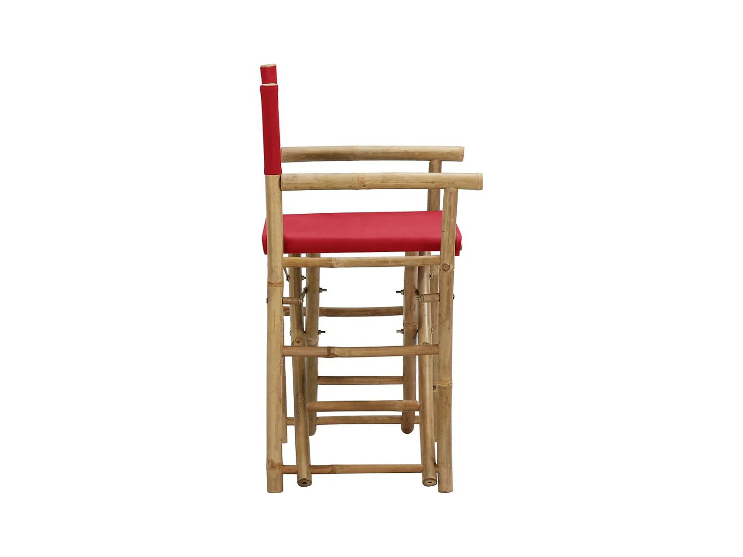 Chaises pliables de directeur lot de 2 Rouge Bambou et tissu