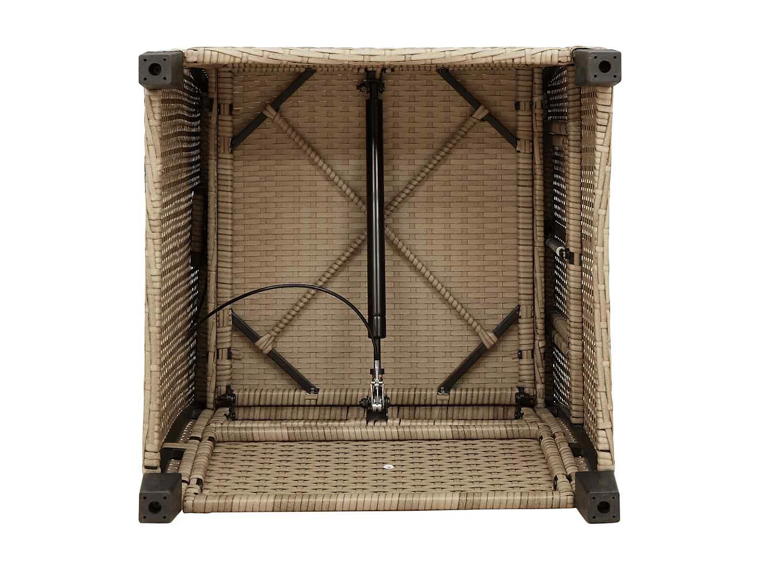 Chaise de jardin inclinable et table d'appoint beige polyrotin