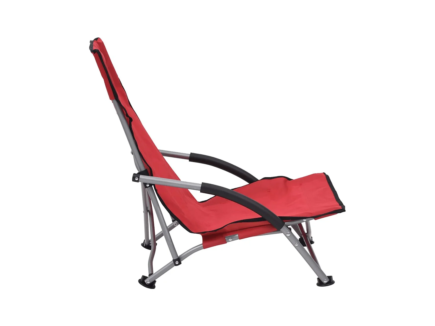 Set di 2 sedie da spiaggia pieghevoli in tessuto rosso