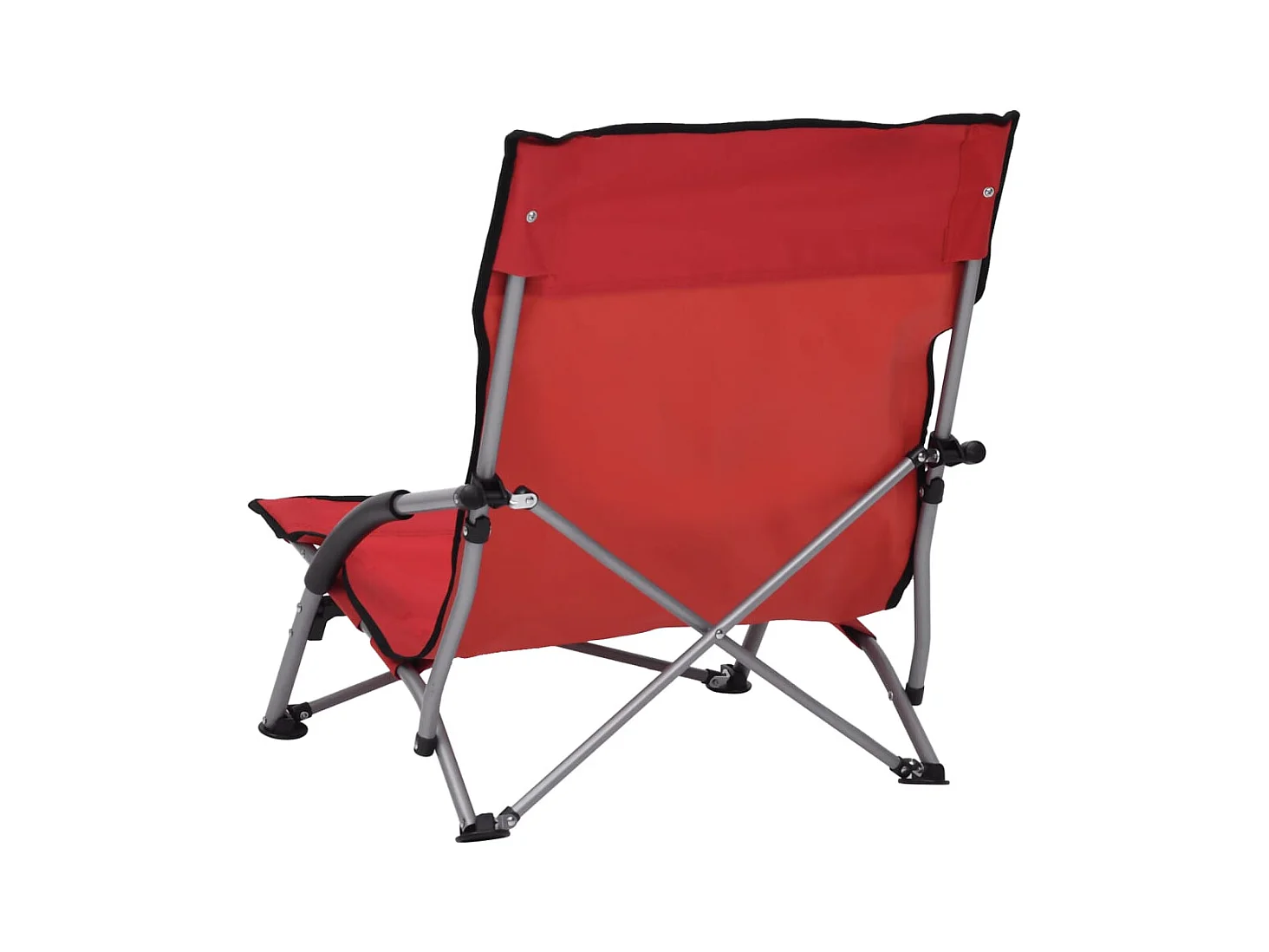 Set di 2 sedie da spiaggia pieghevoli in tessuto rosso