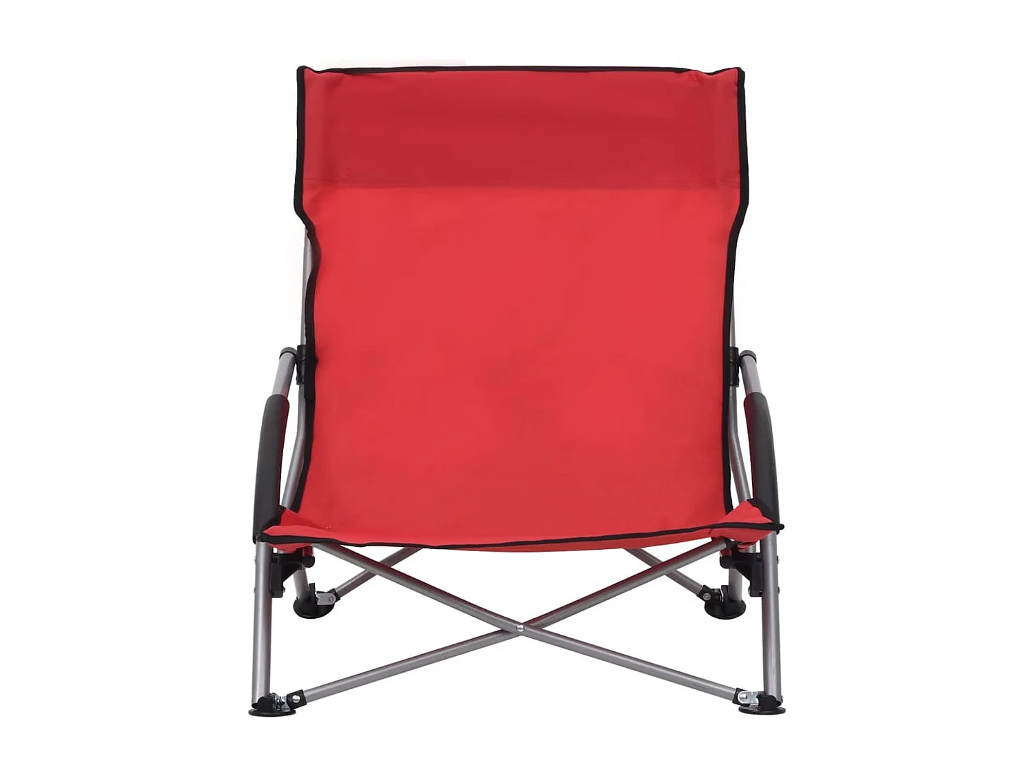 Chaises de plage pliables lot de 2 Rouge Tissu
