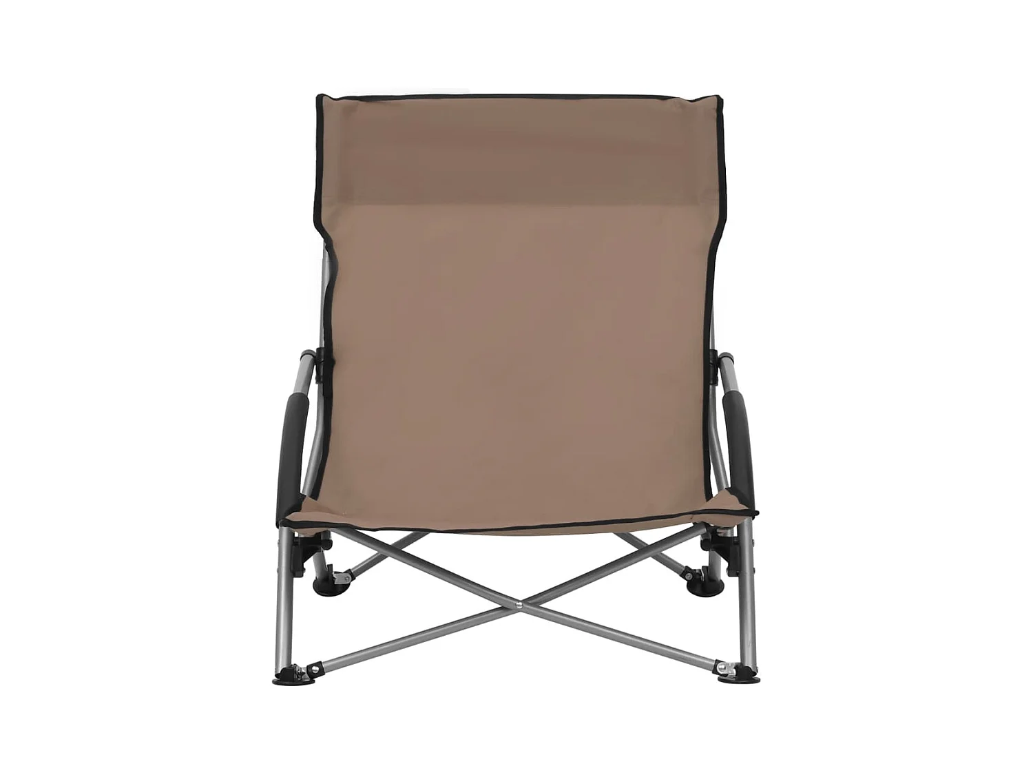 Set di 2 sedie da spiaggia pieghevoli in tessuto color tortora