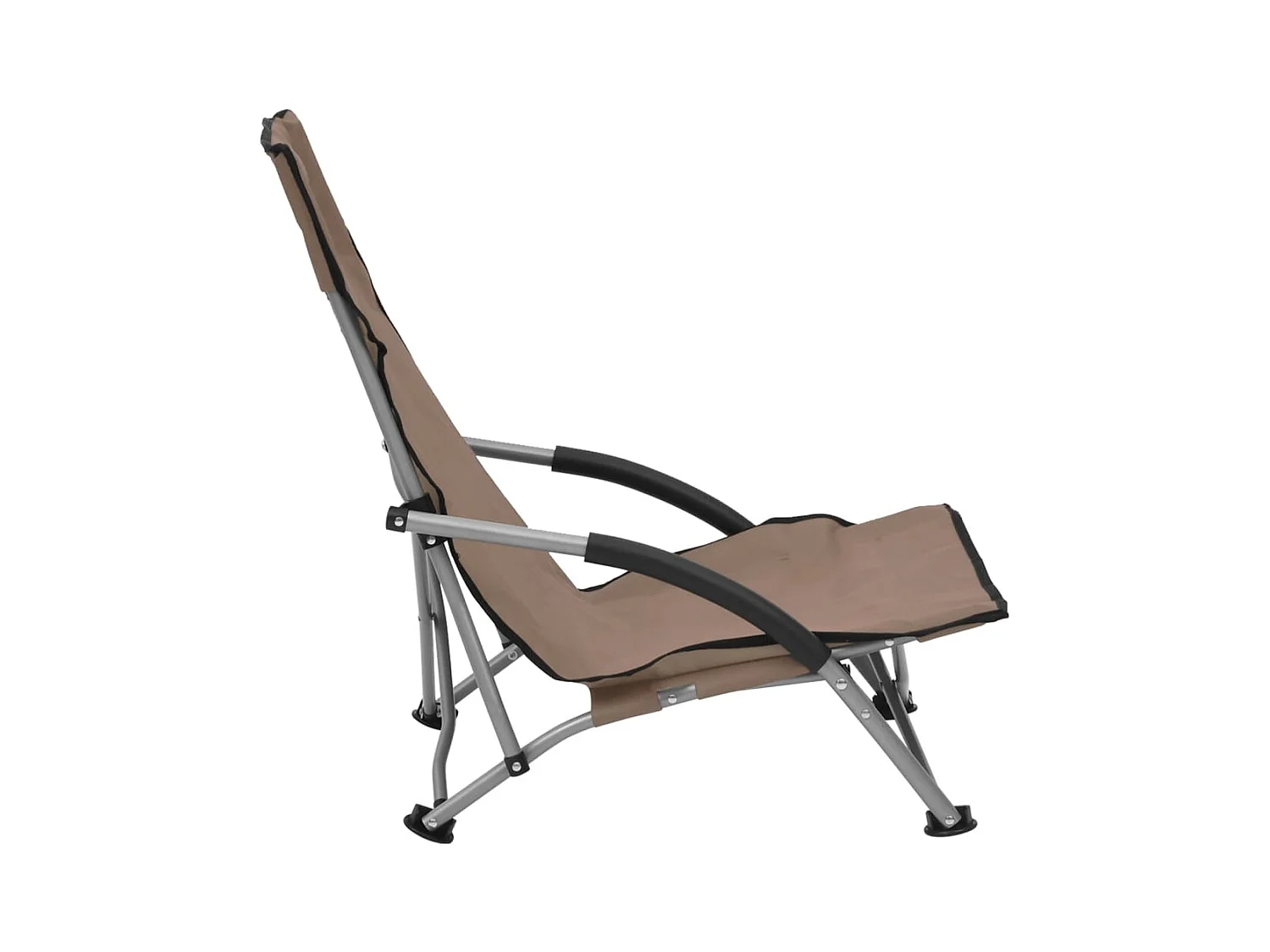 Set di 2 sedie da spiaggia pieghevoli in tessuto color tortora