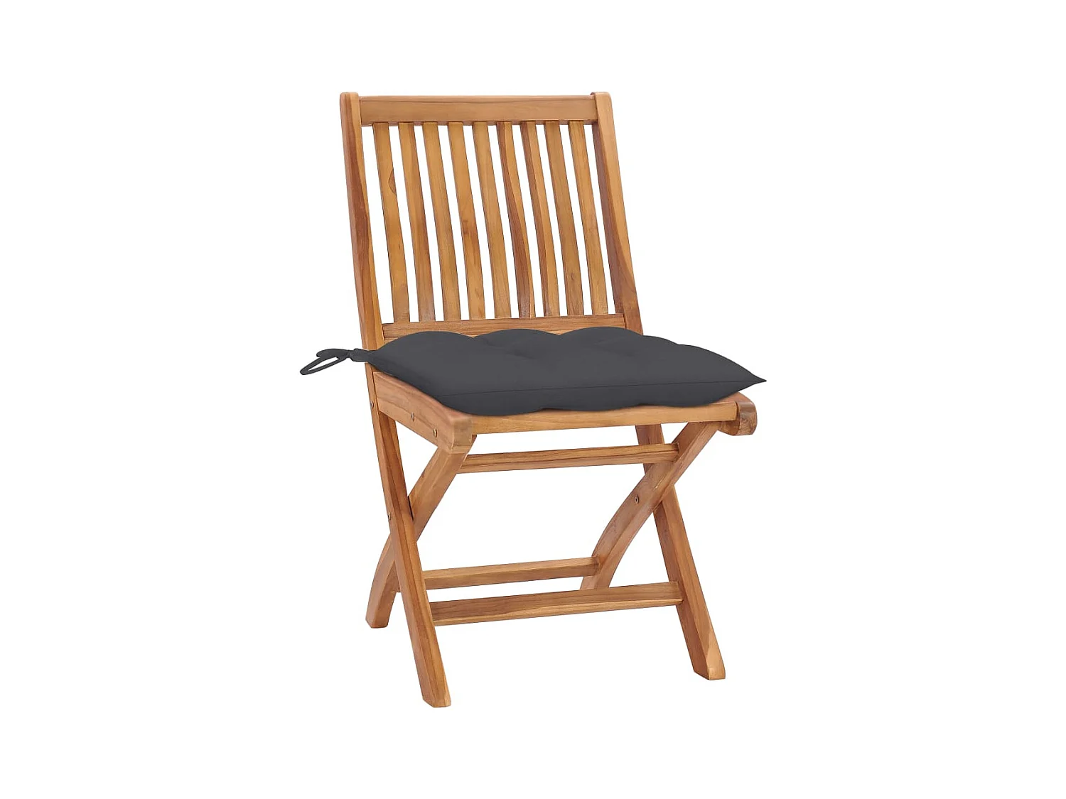 Set di 4 sedie da giardino pieghevoli con cuscini in teak massello