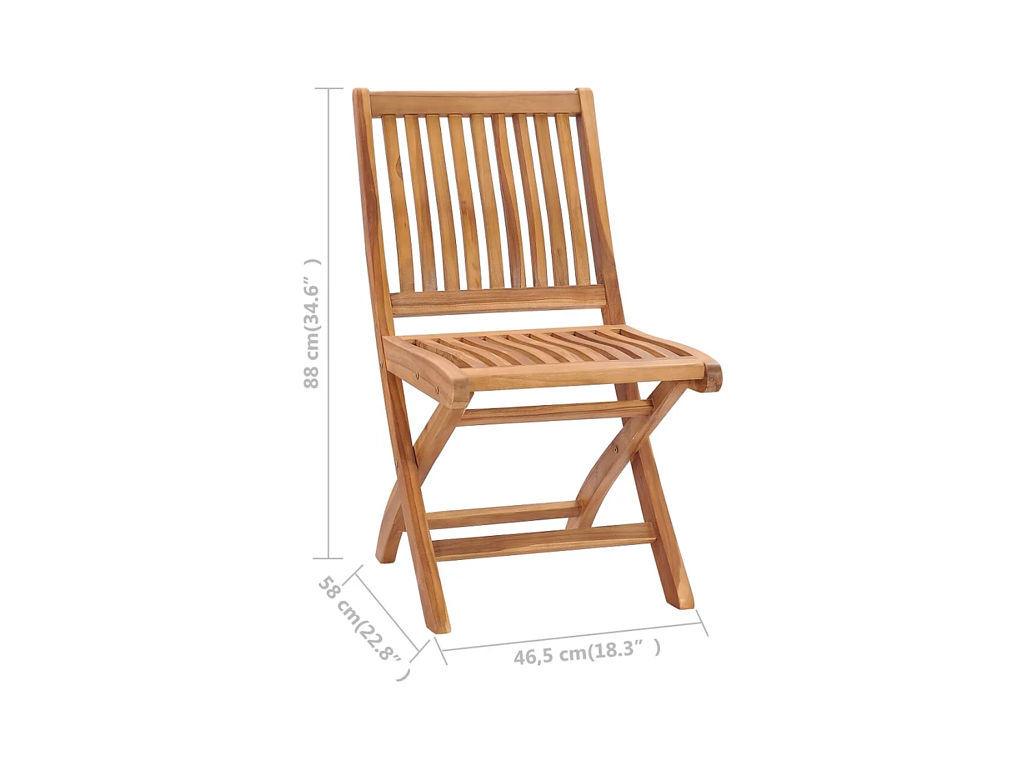 Chaises de jardin pliables lot de 2 Bois de teck massif