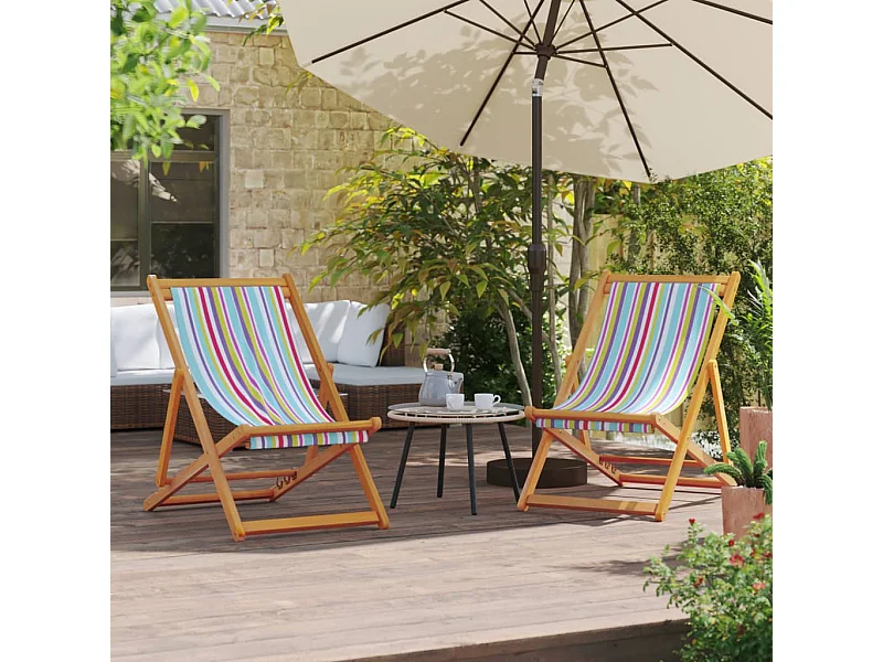 Opvouwbare strandstoelen set van 2 veelkleurige stof