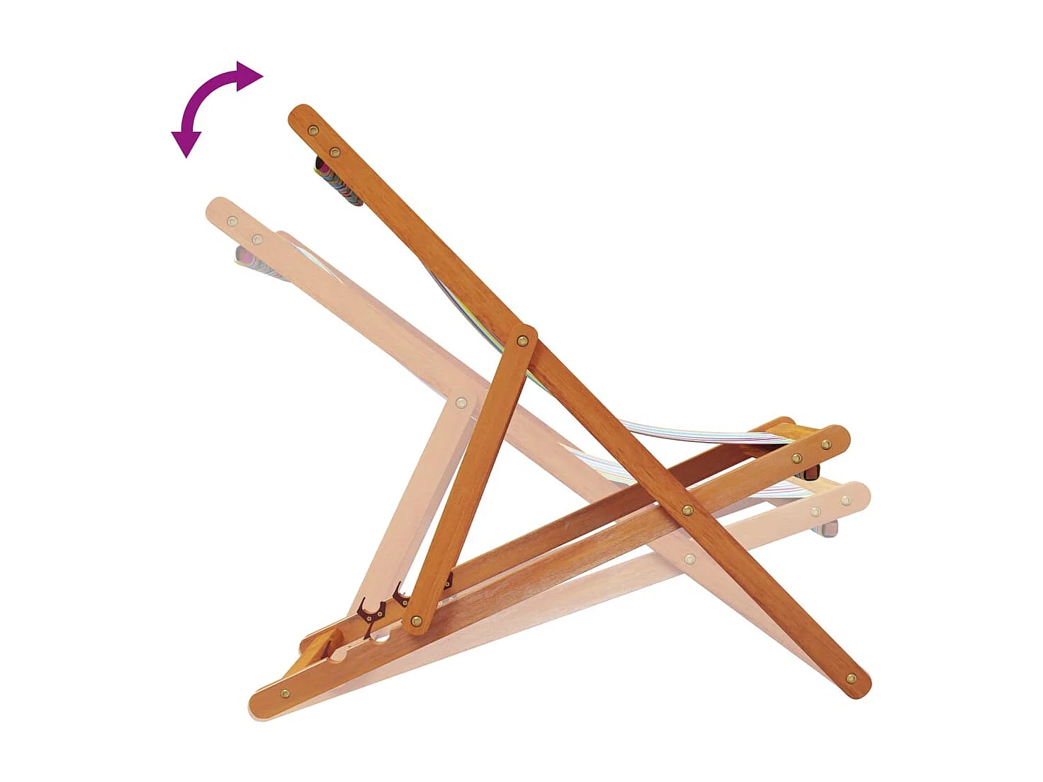 Chaises de plage pliables lot de 2 multicolore tissu