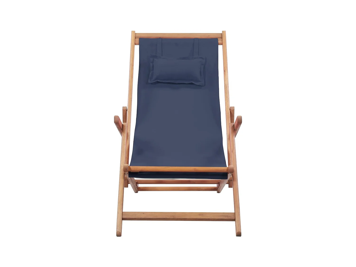 Chaise pliable de plage Tissu et cadre en bois Bleu