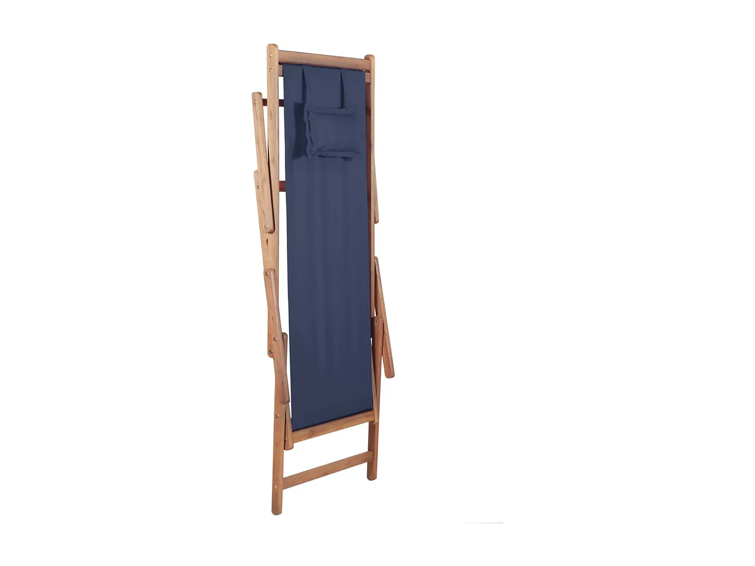 Chaise pliable de plage Tissu et cadre en bois Bleu