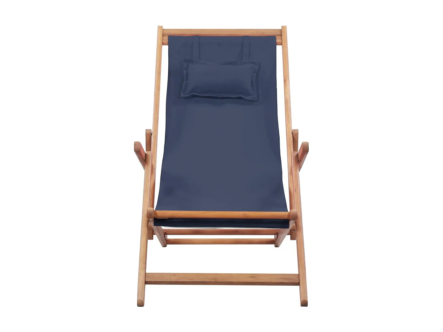 Chaise pliable de plage Tissu et cadre en bois Bleu