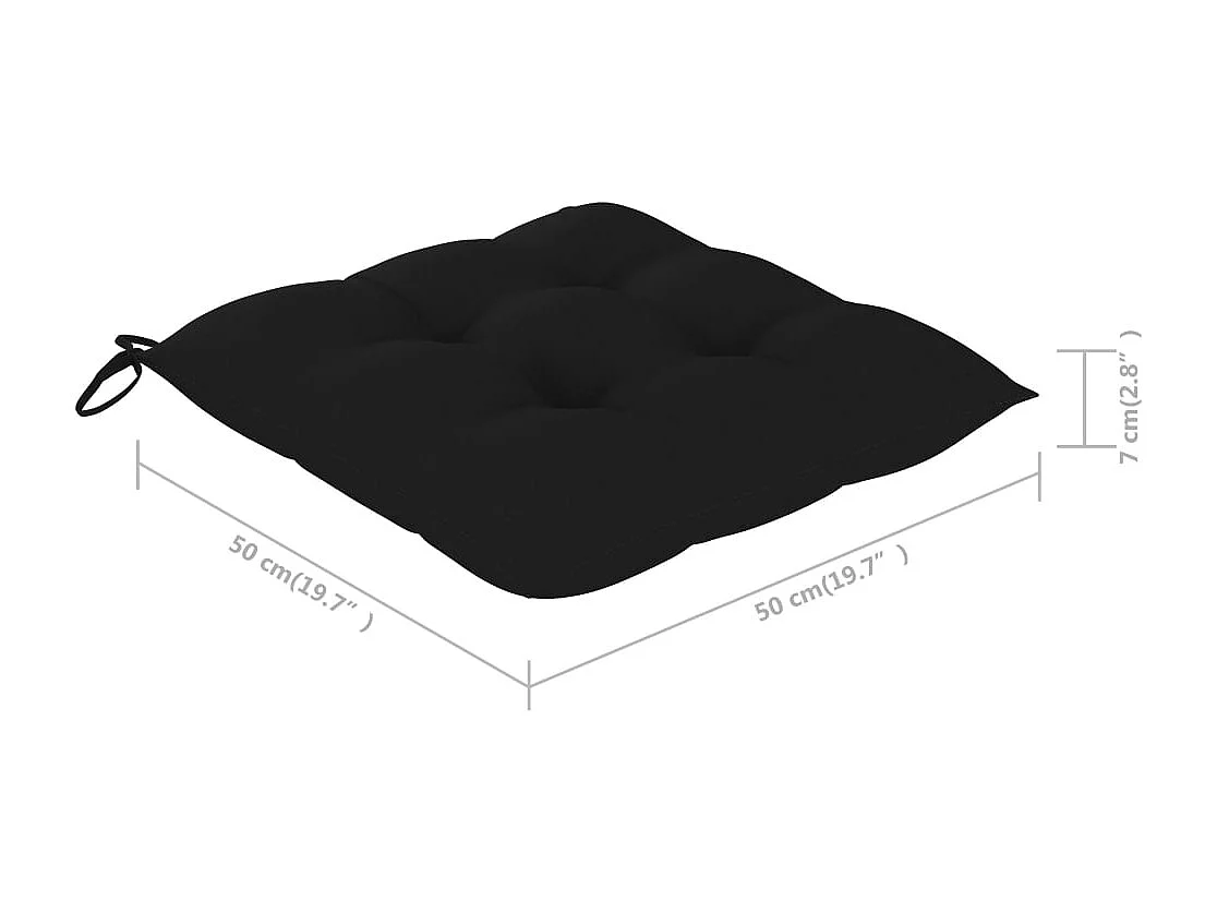 Chaises à manger de jardin avec coussins lot de 3 Acacia massif