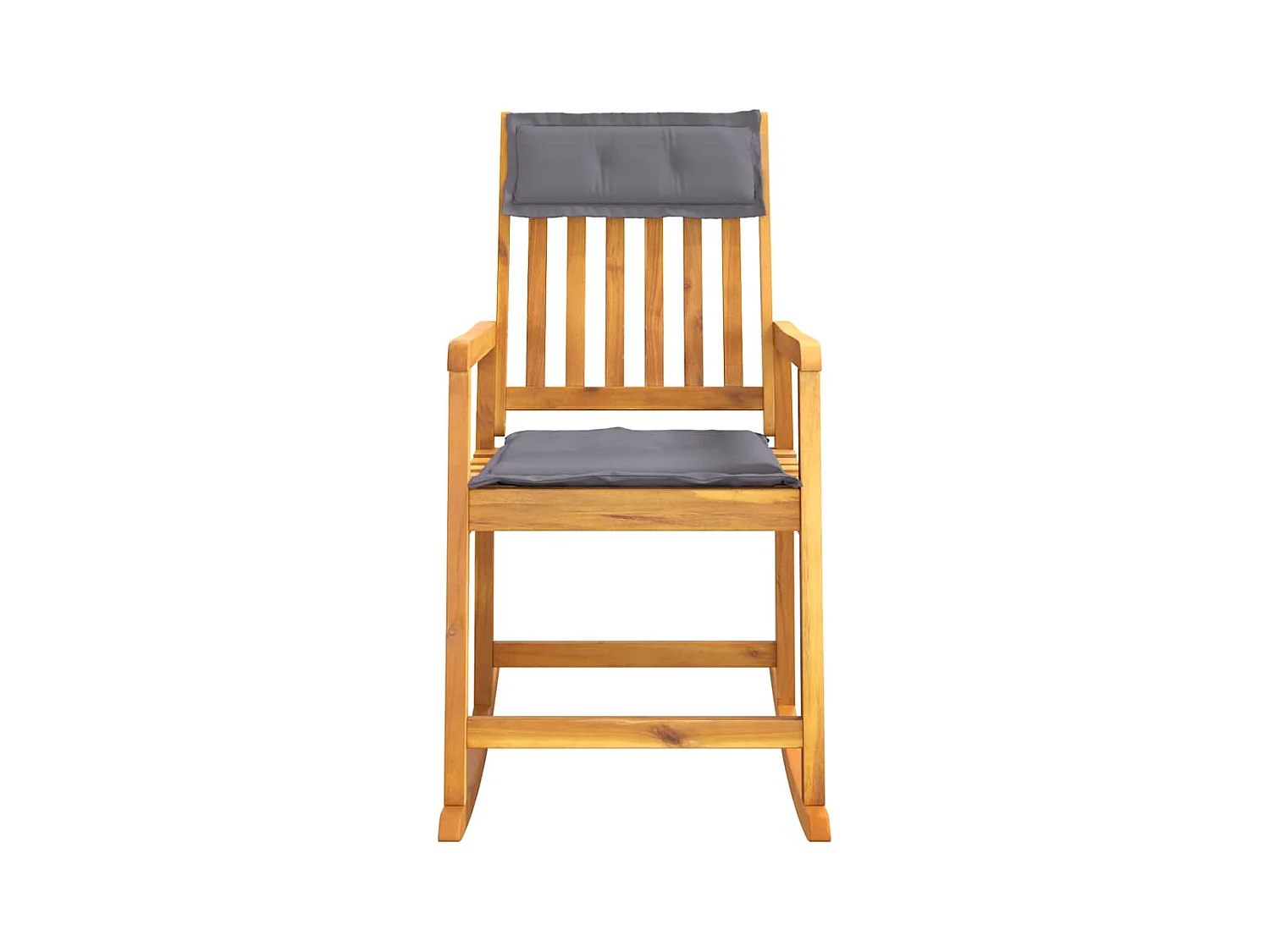 Chaise à bascule avec coussins bois massif d'acacia