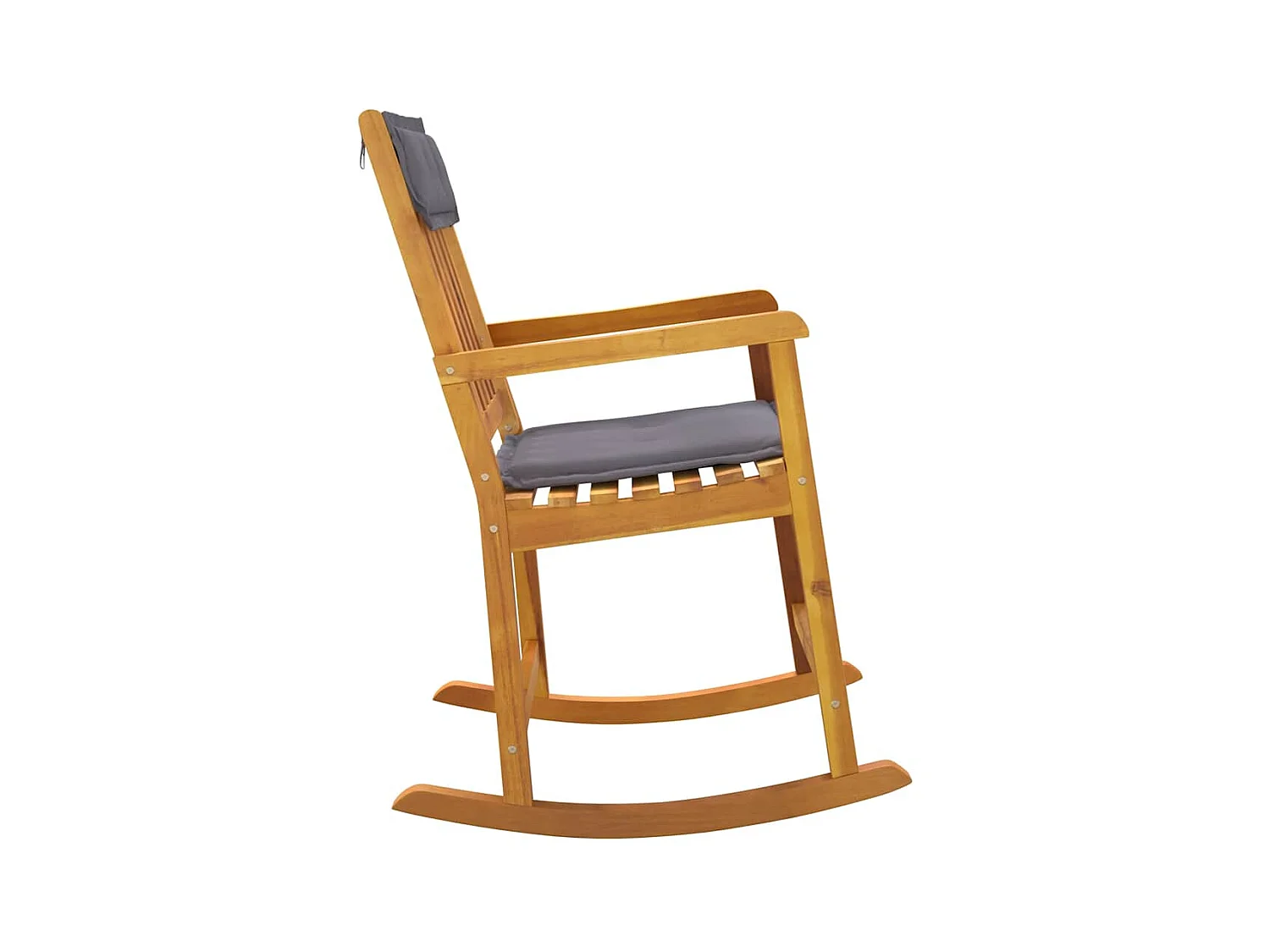 Chaise à bascule avec coussins bois massif d'acacia