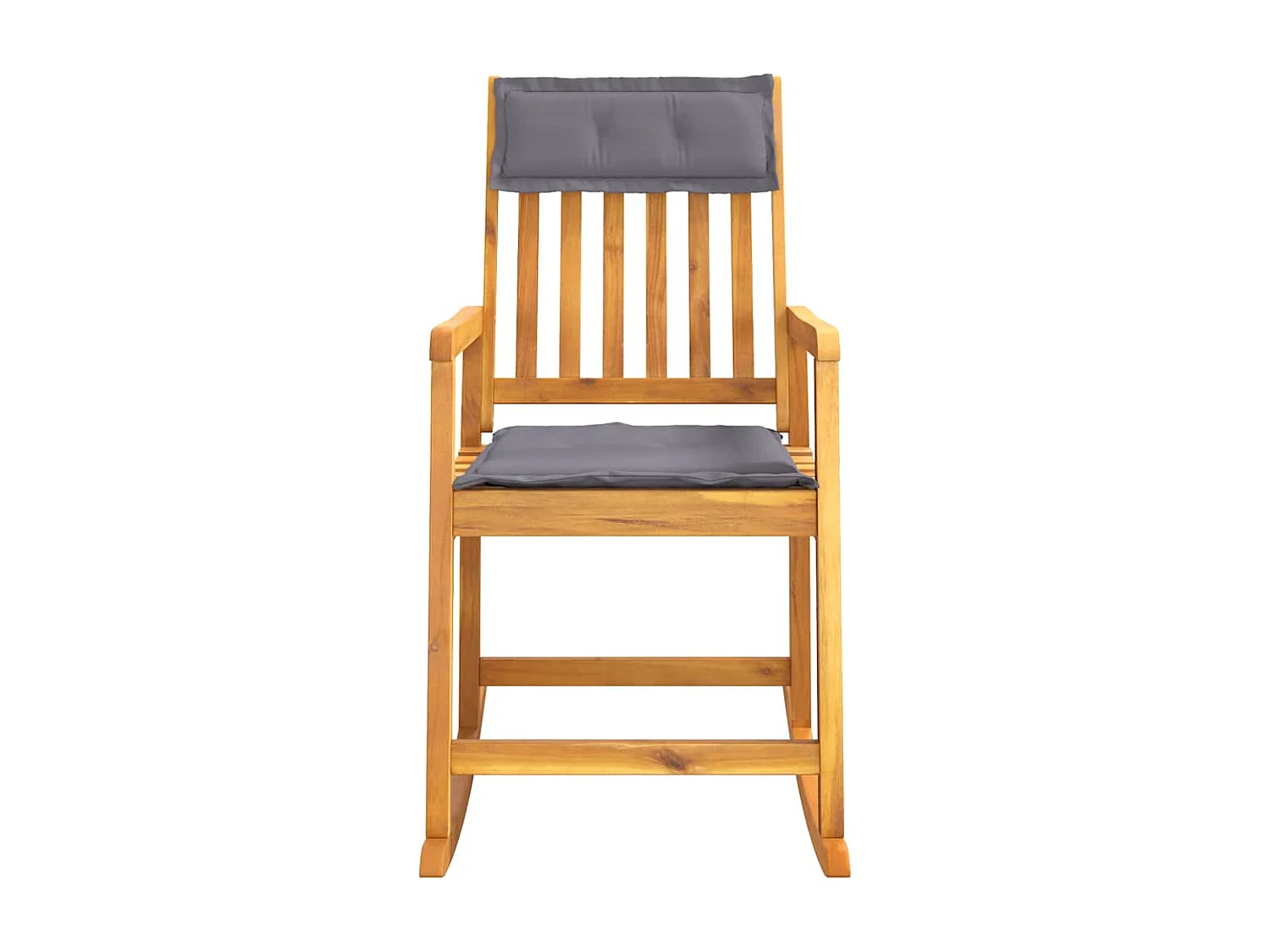 Chaise à bascule avec coussins bois massif d'acacia