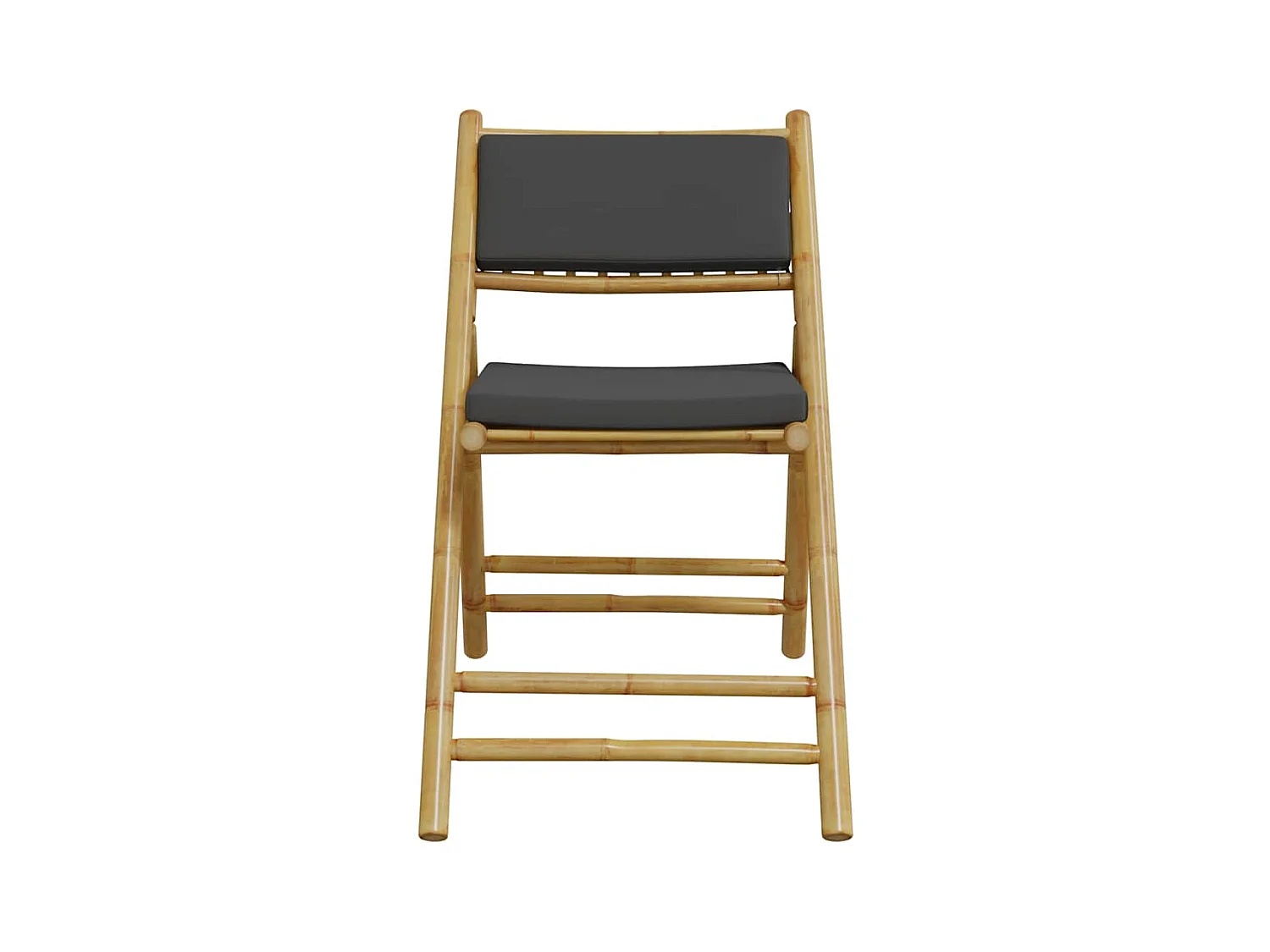 Chaises de bistro pliantes lot de 4 coussins gris foncé bambou