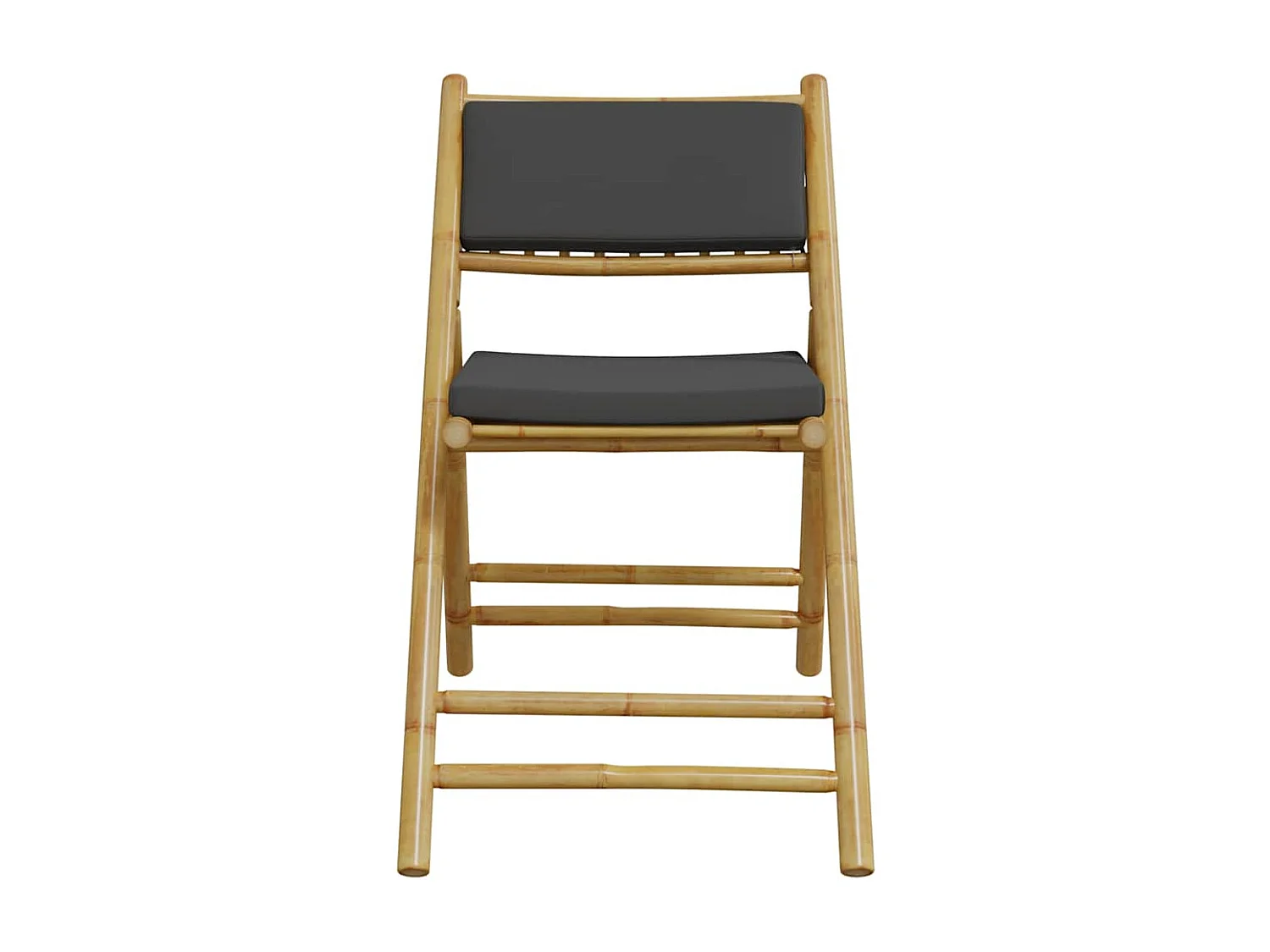 Chaises de bistro pliantes lot de 4 coussins gris foncé bambou