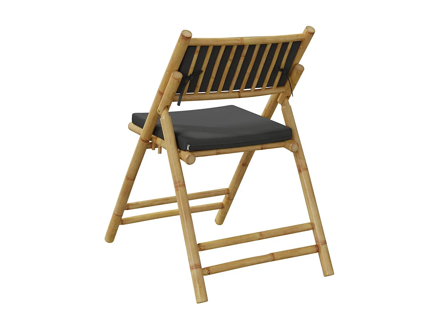 Chaises de bistro pliantes lot de 4 coussins gris foncé bambou
