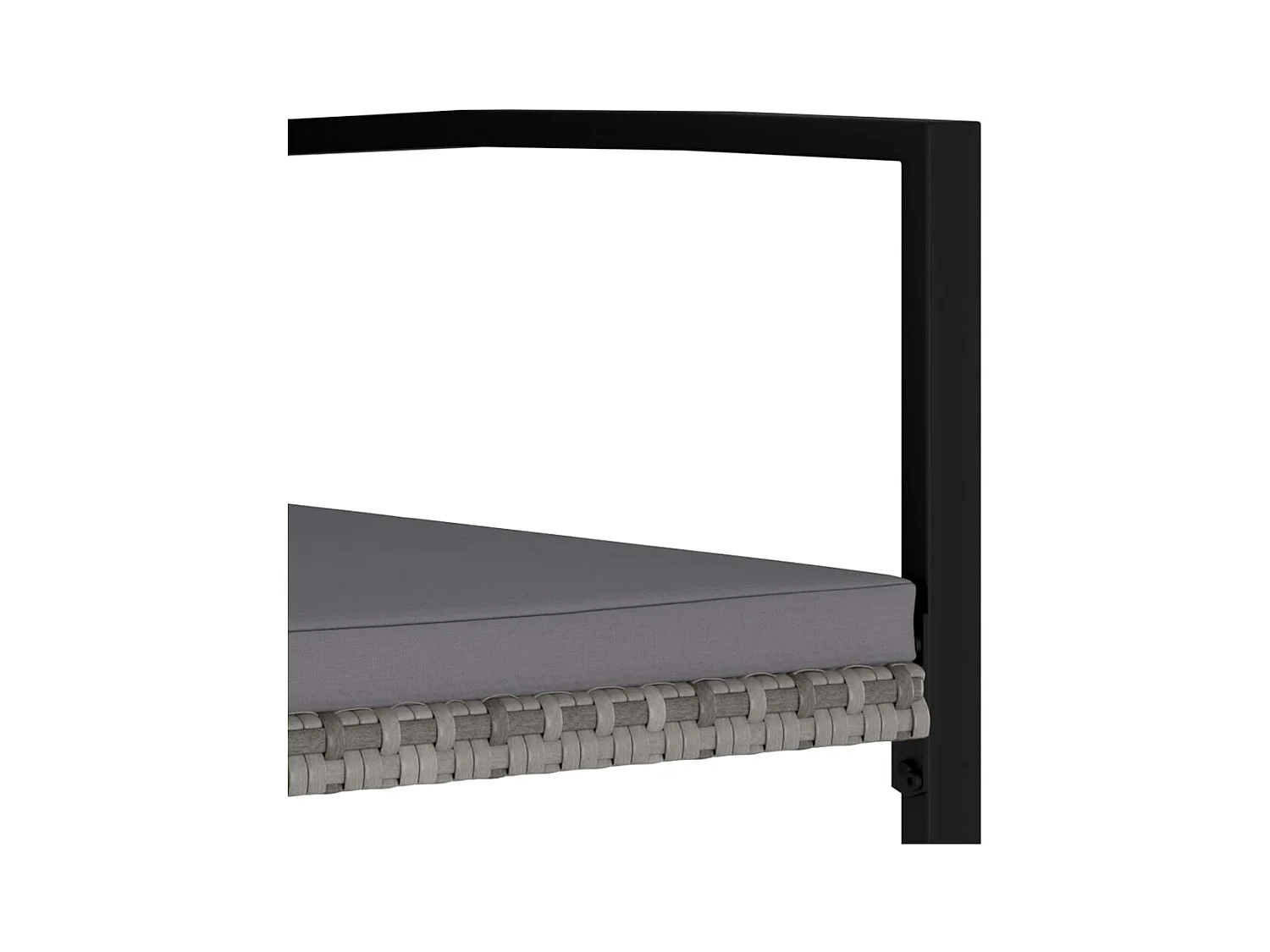 Set di 4 sedie da pranzo da giardino in resina intrecciata grigia