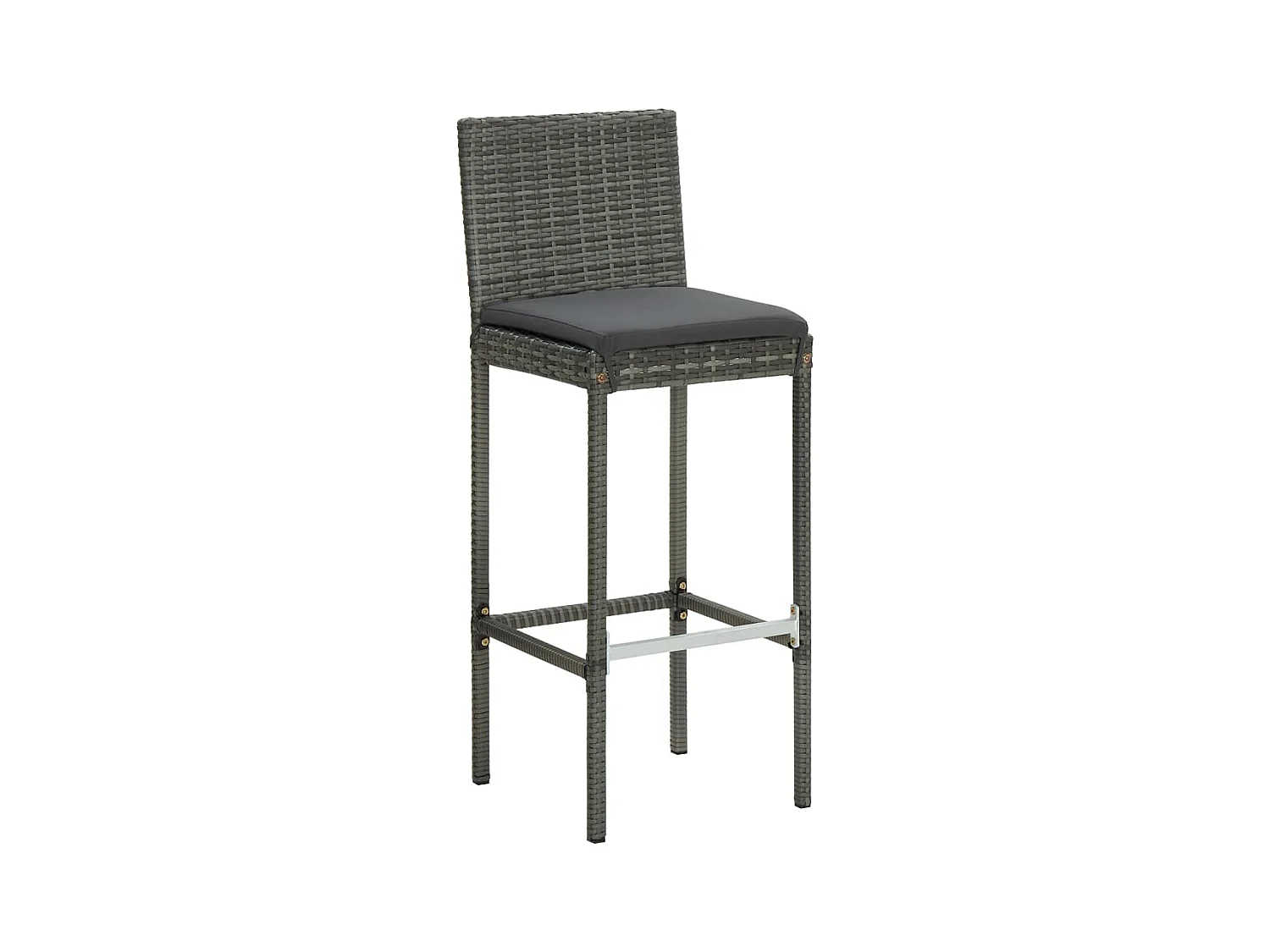 Tabourets de bar de jardin et coussins lot de 4 résine tressée
