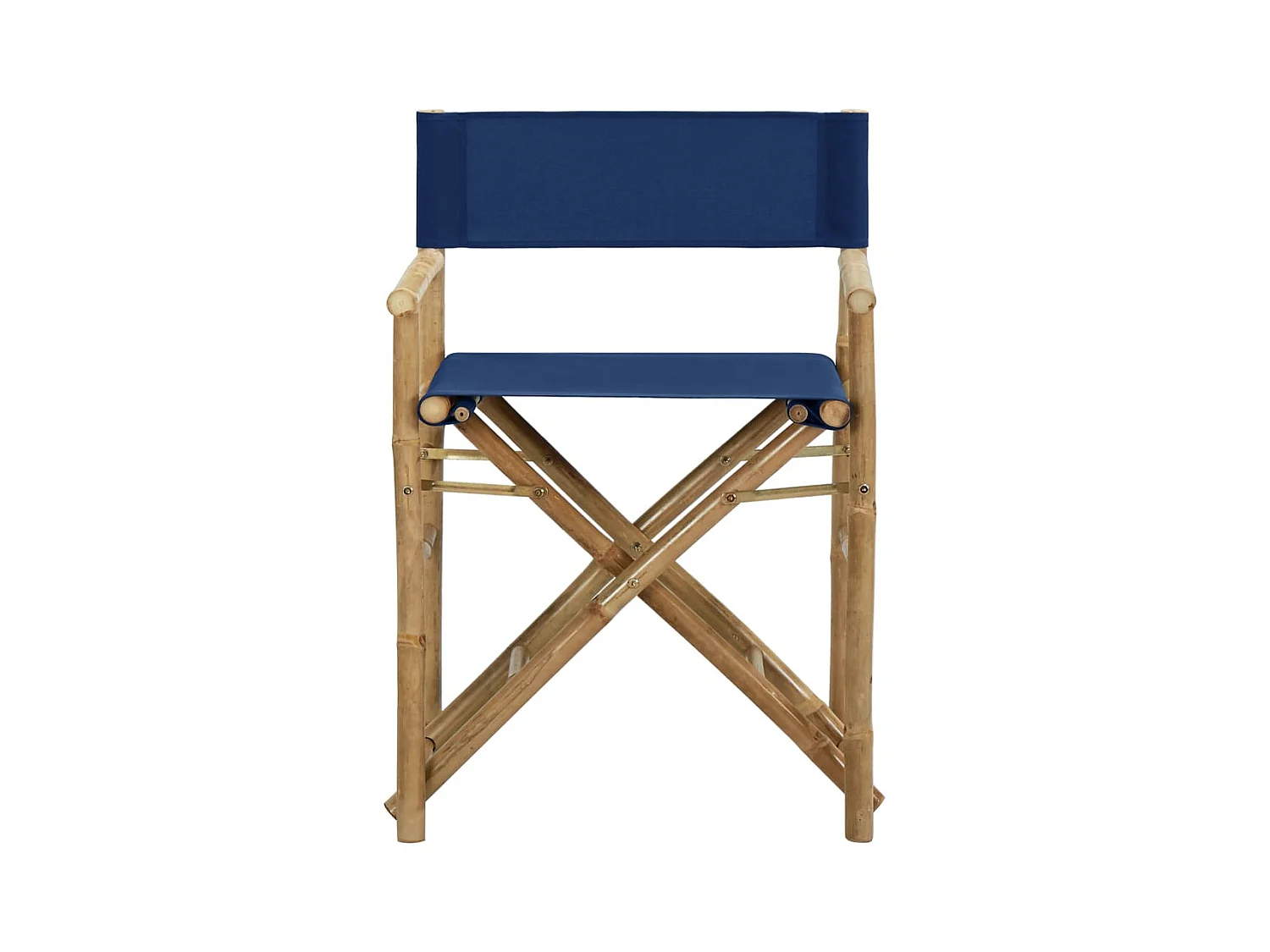 Chaises pliables de directeur lot de 2 Bleu Bambou et tissu