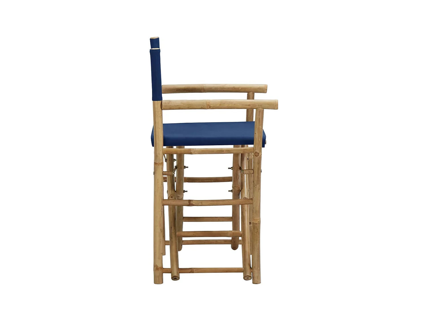Chaises pliables de directeur lot de 2 Bleu Bambou et tissu