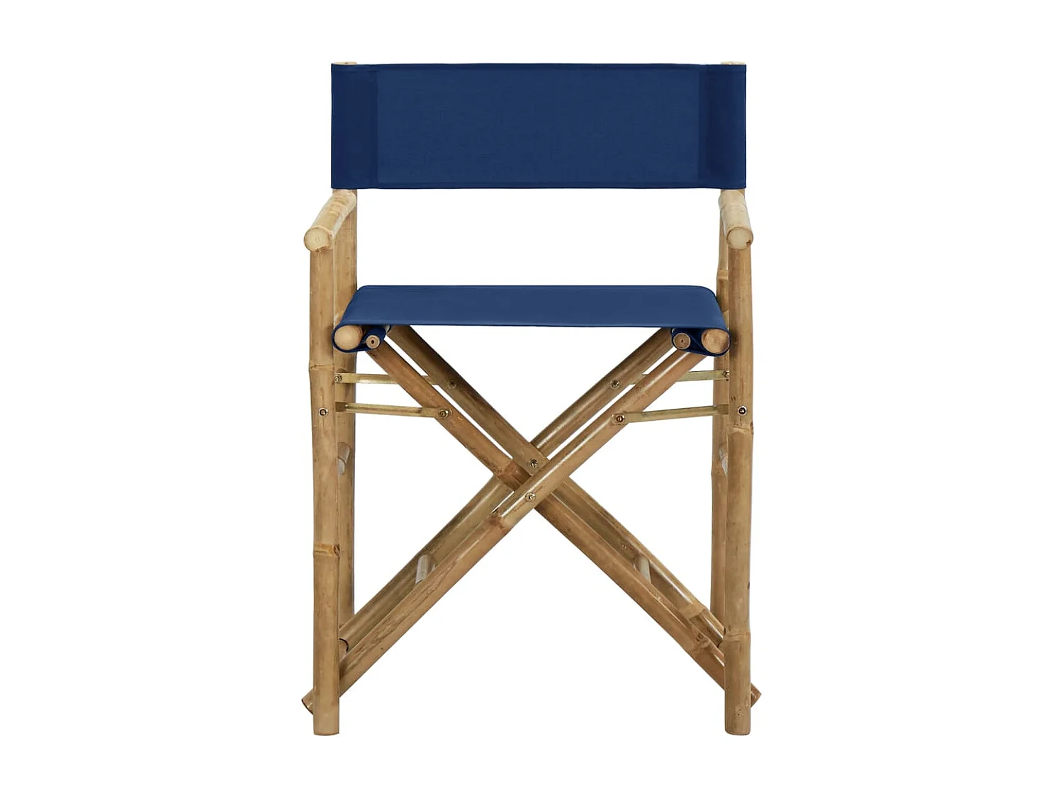 Chaises pliables de directeur lot de 2 Bleu Bambou et tissu