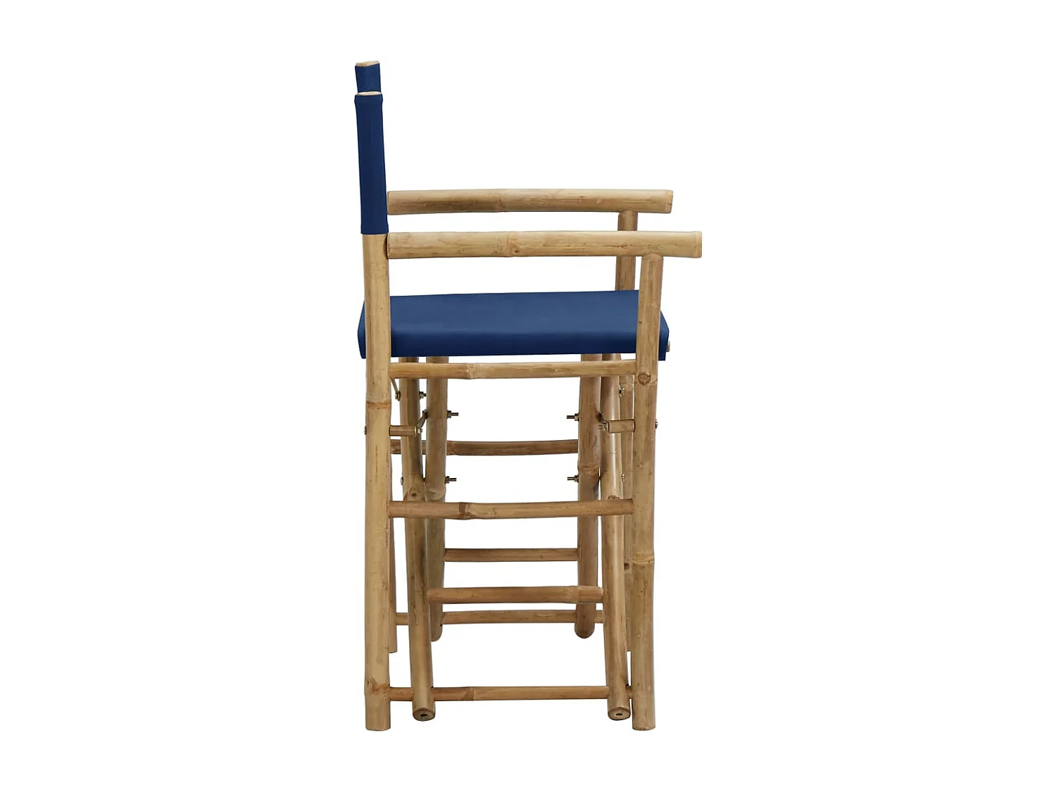 Chaises pliables de directeur lot de 2 Bleu Bambou et tissu