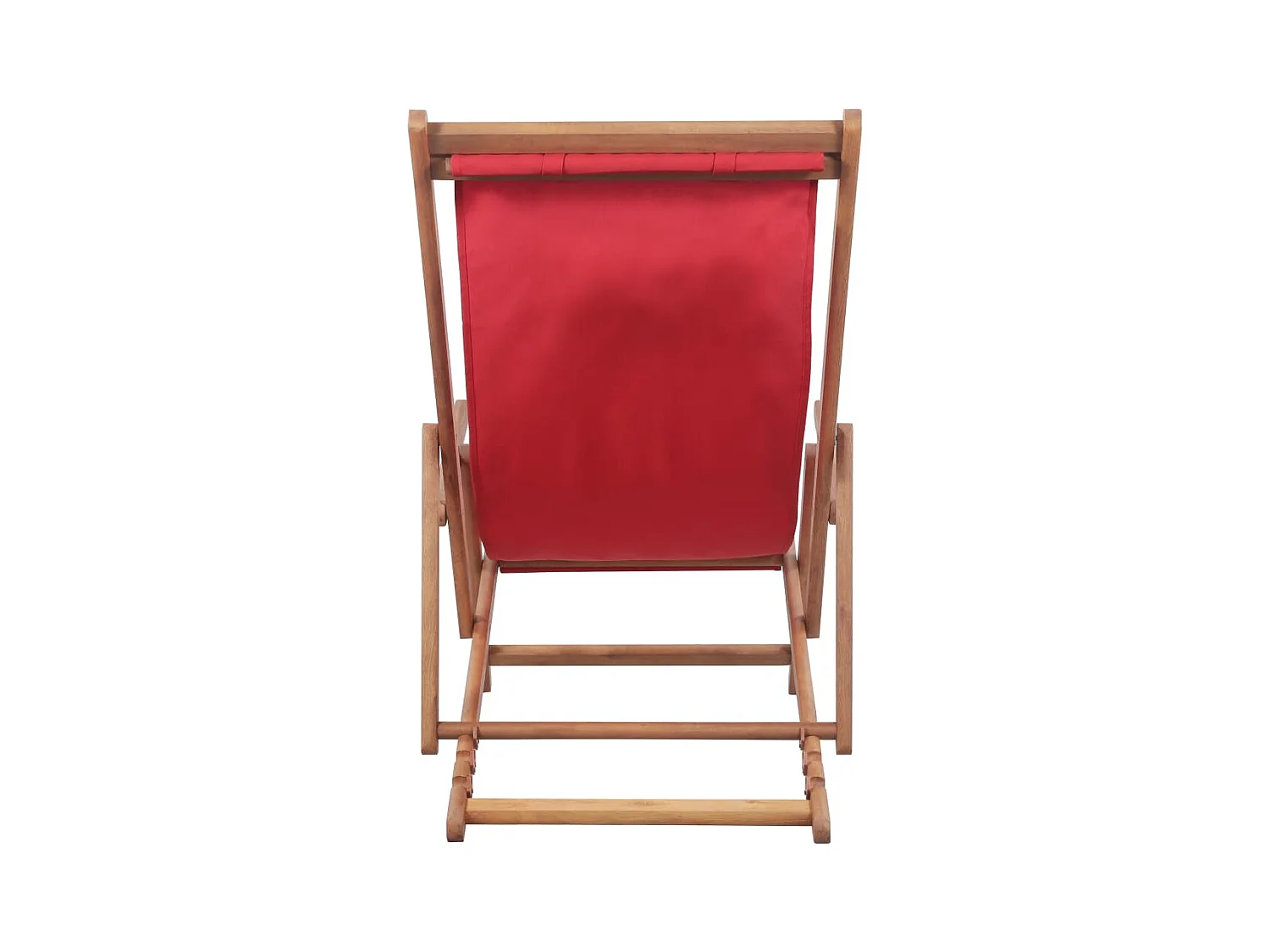 Chaise pliable de plage Tissu et cadre en bois Rouge