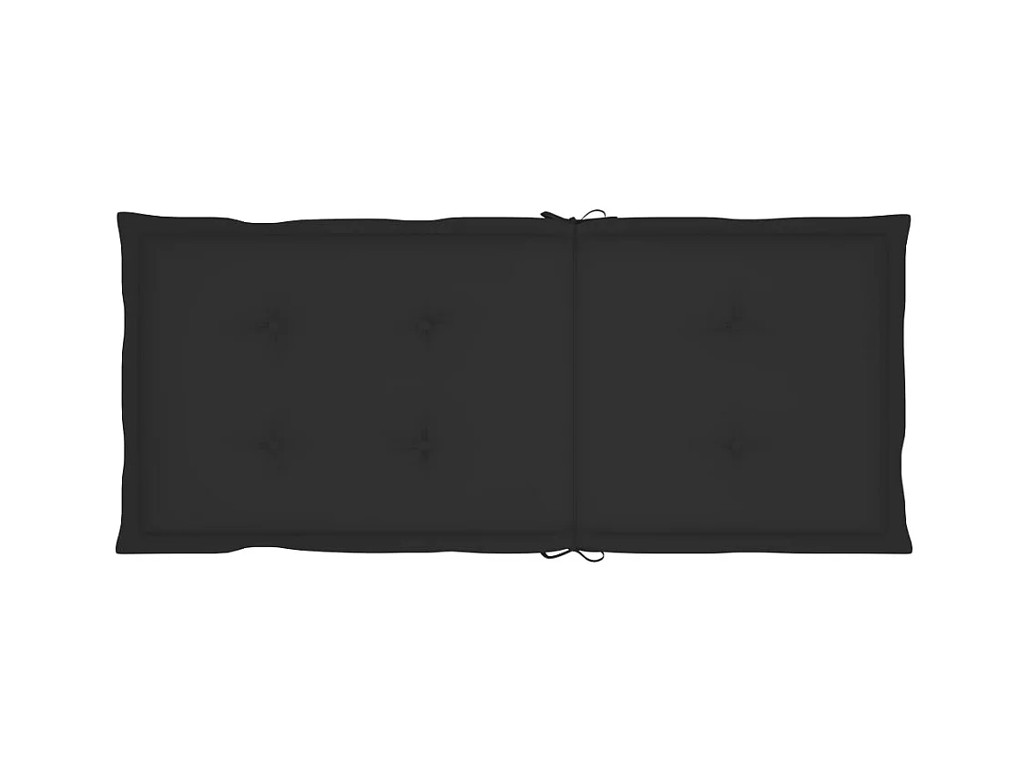 Set di 4 sedie da giardino con cuscini neri in legno massello di teak