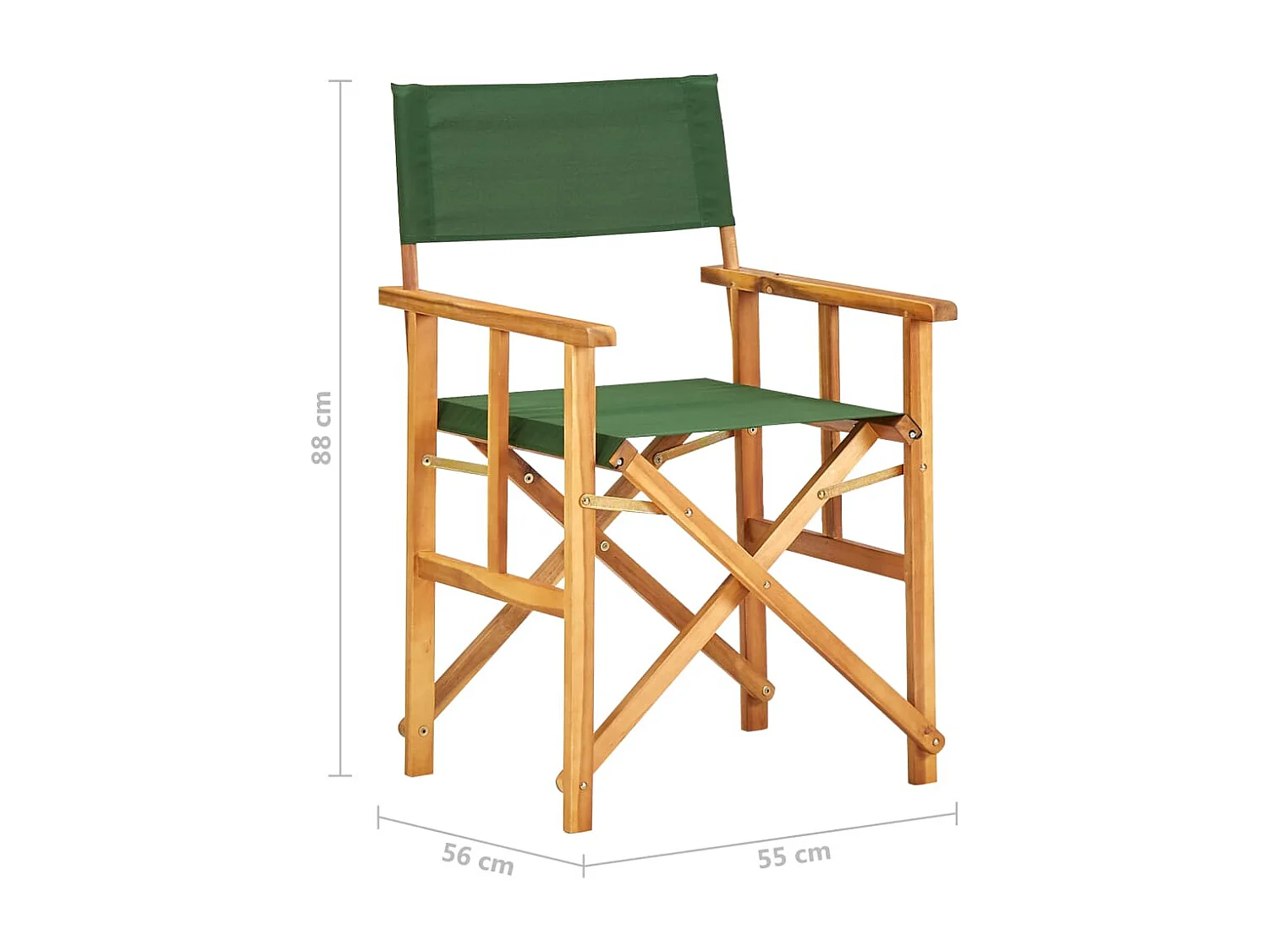 Chaise de metteur en scène bois massif d'acacia vert